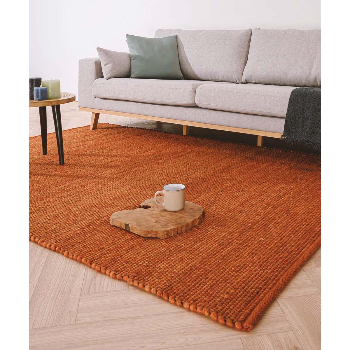 Nordic Weavers Wollen vloerkleed Lett - cognac - 200x290 cm