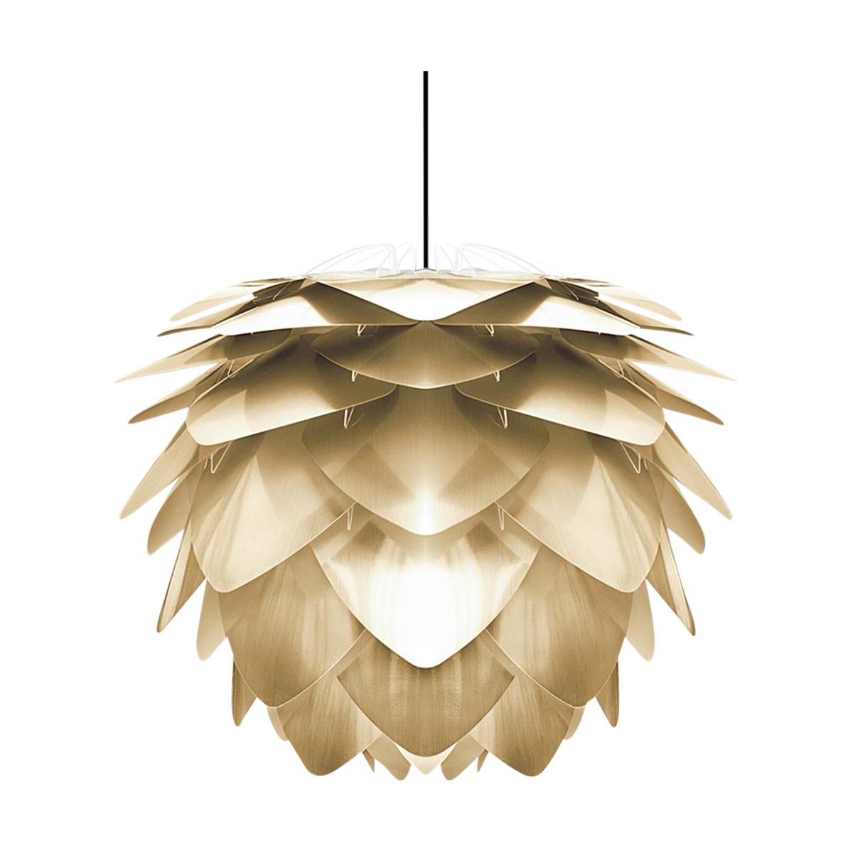 Umage Silvia Mini hanglamp brushed brass - met koordset zwart - Ø 32