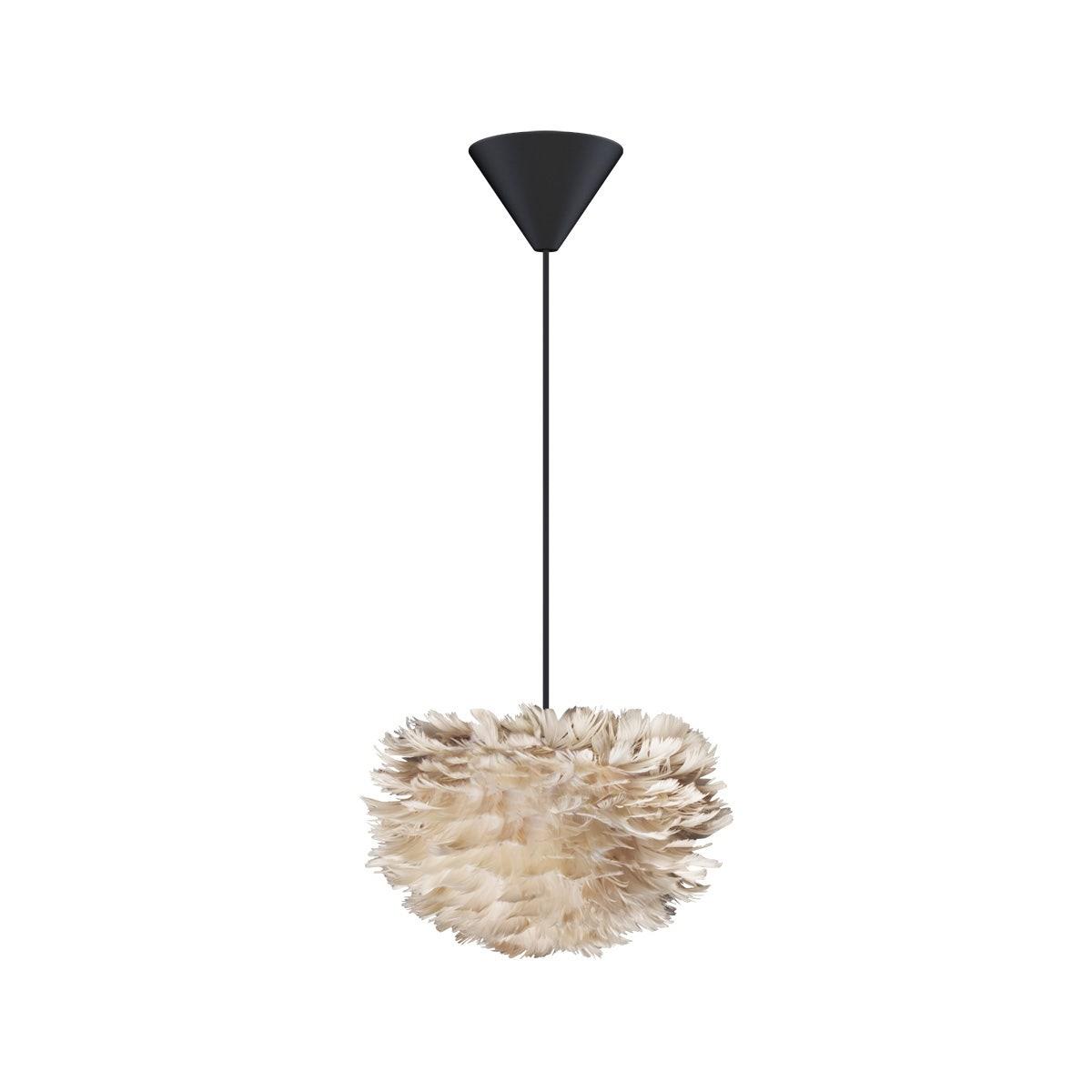 Umage Eos Micro hanglamp light brown - met koordset zwart - Ø 22 cm