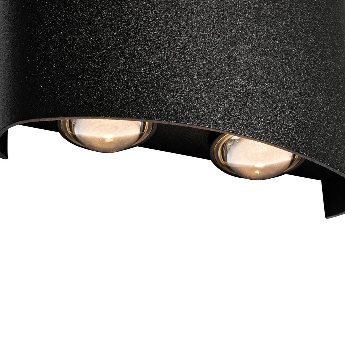 QAZQA Buiten wandlamp zwart incl. LED 4-lichts IP54 - Silly