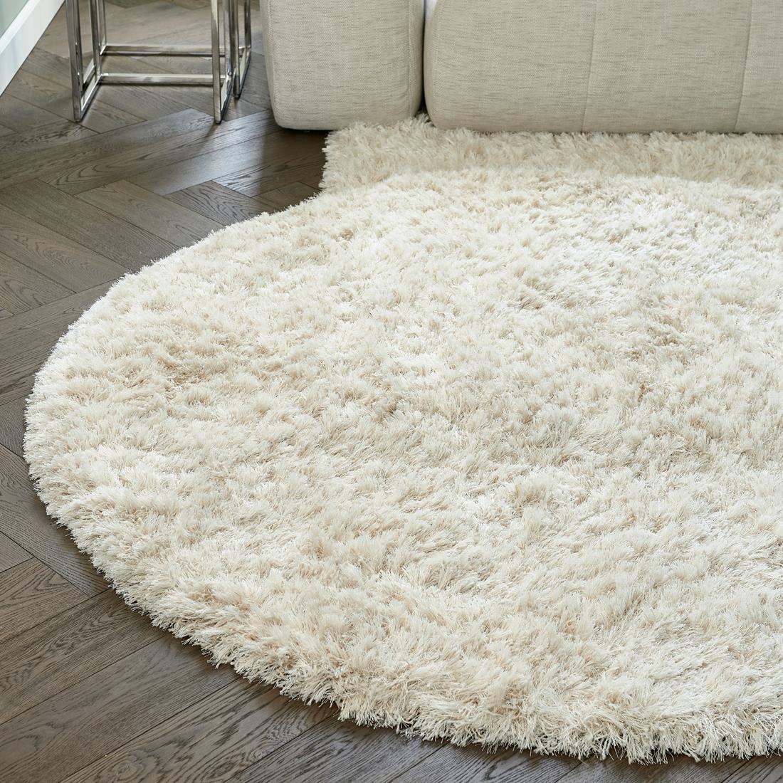 Rivièra Maison - Ronde Vloerkleed in Crème, XA3 Wolmix, Hoogte 6 cm