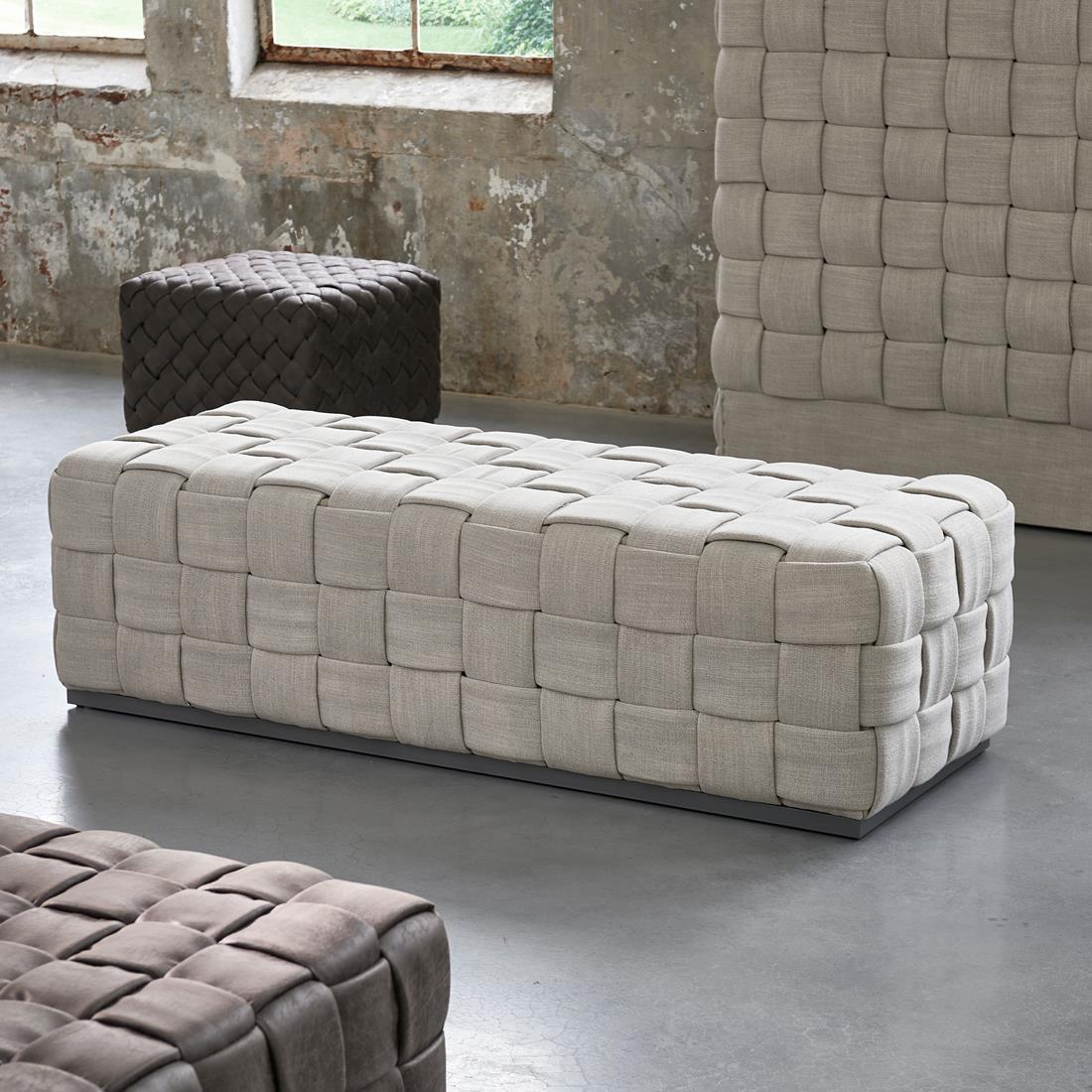 Rivièra Maison - Handgemaakte Hocker F27 - Fabulous Flax, 100% Linnen, 160x60x45 cm