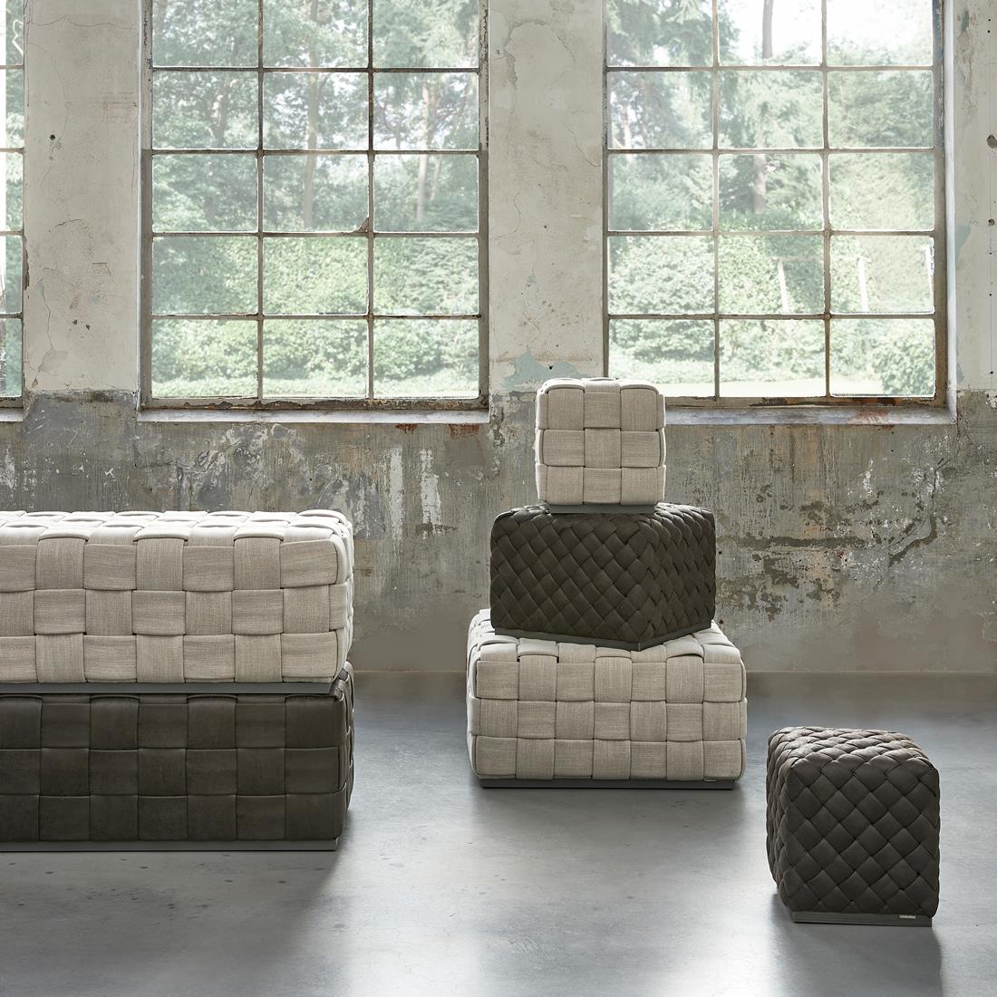 Rivièra Maison - Handgemaakte Hocker F27 - Fabulous Flax, 100% Linnen, 160x60x45 cm