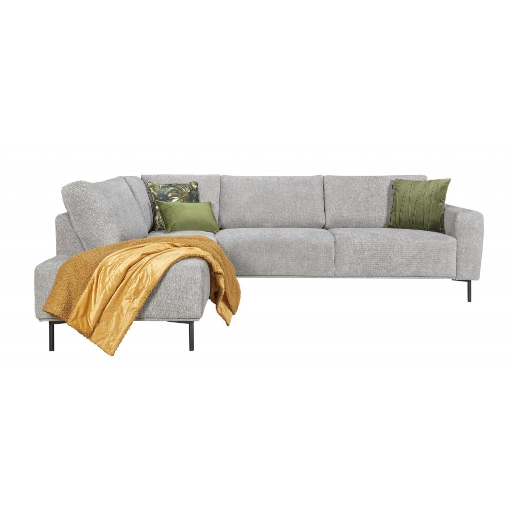 Hoekbank Deventer - Grijs - Textiel - 275x86x205cm (BxHxD)