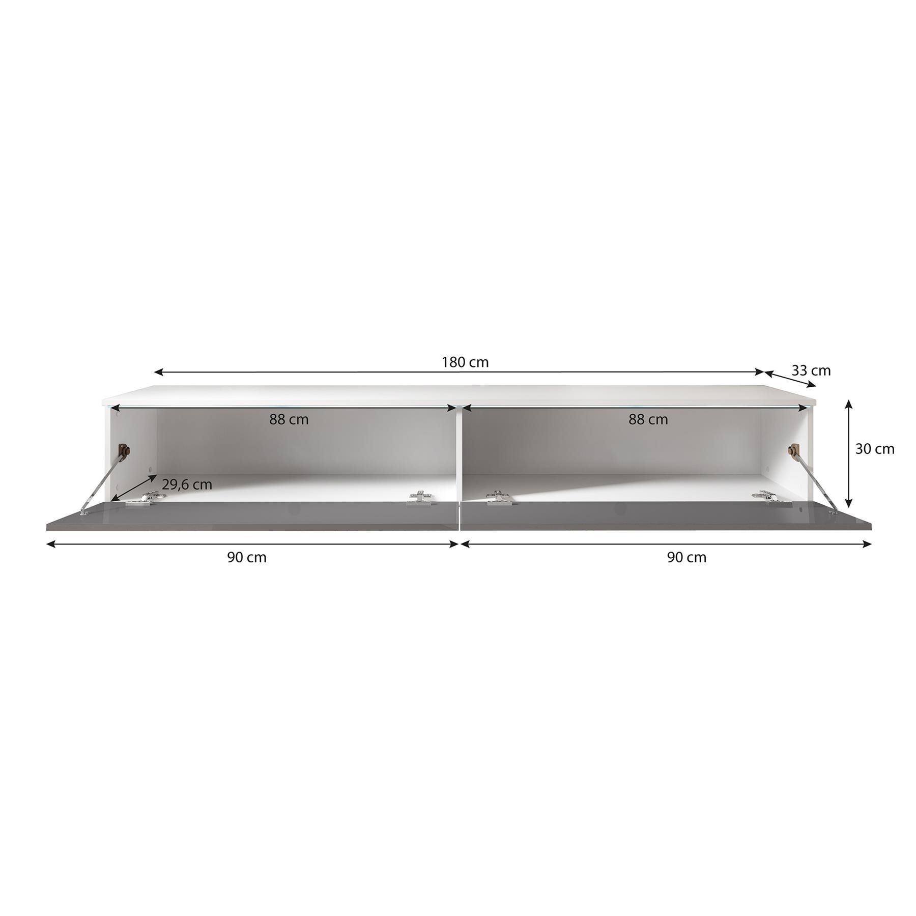 Meubella TV-Meubel Dixon - Zwart - Eiken - 180 cm