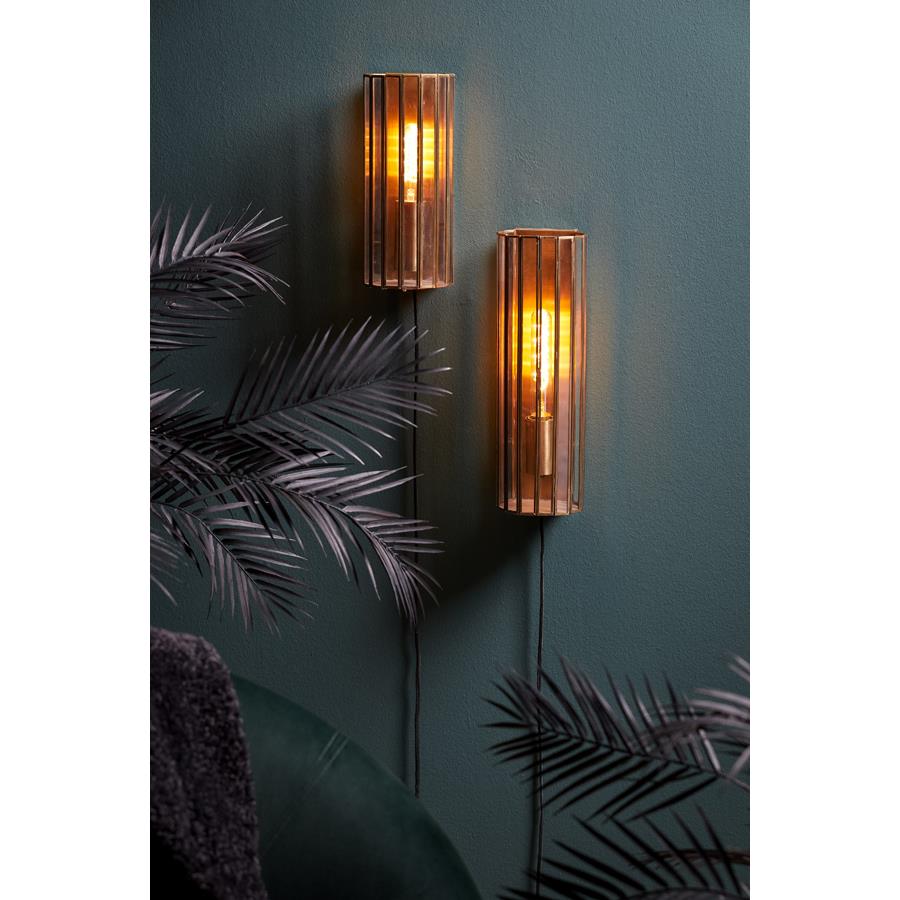 Light&living Wandlamp 14x13x30,5 cm STRØBY antiek brons+glas