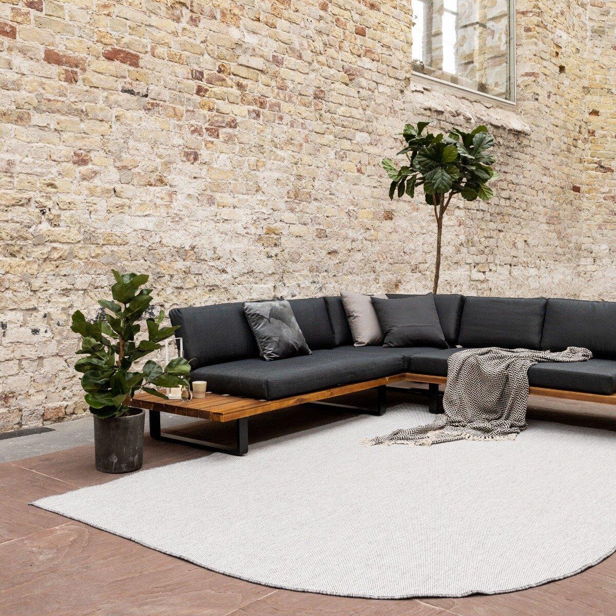 Eva Interior Buitenkleed Mono Grijs Ronde Hoek 160x230cm