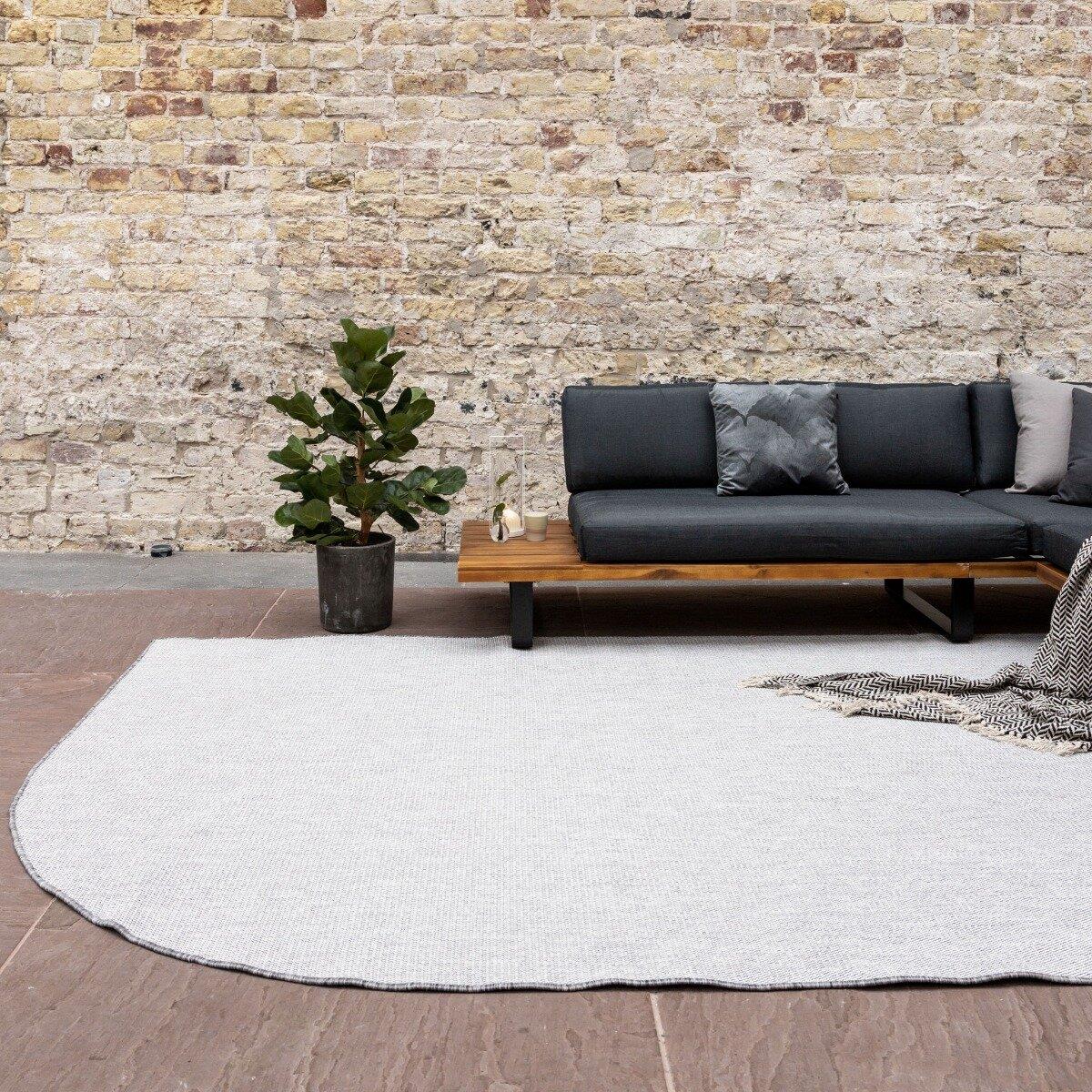 Eva Interior Buitenkleed Mono Grijs Ronde Hoek 160x230cm