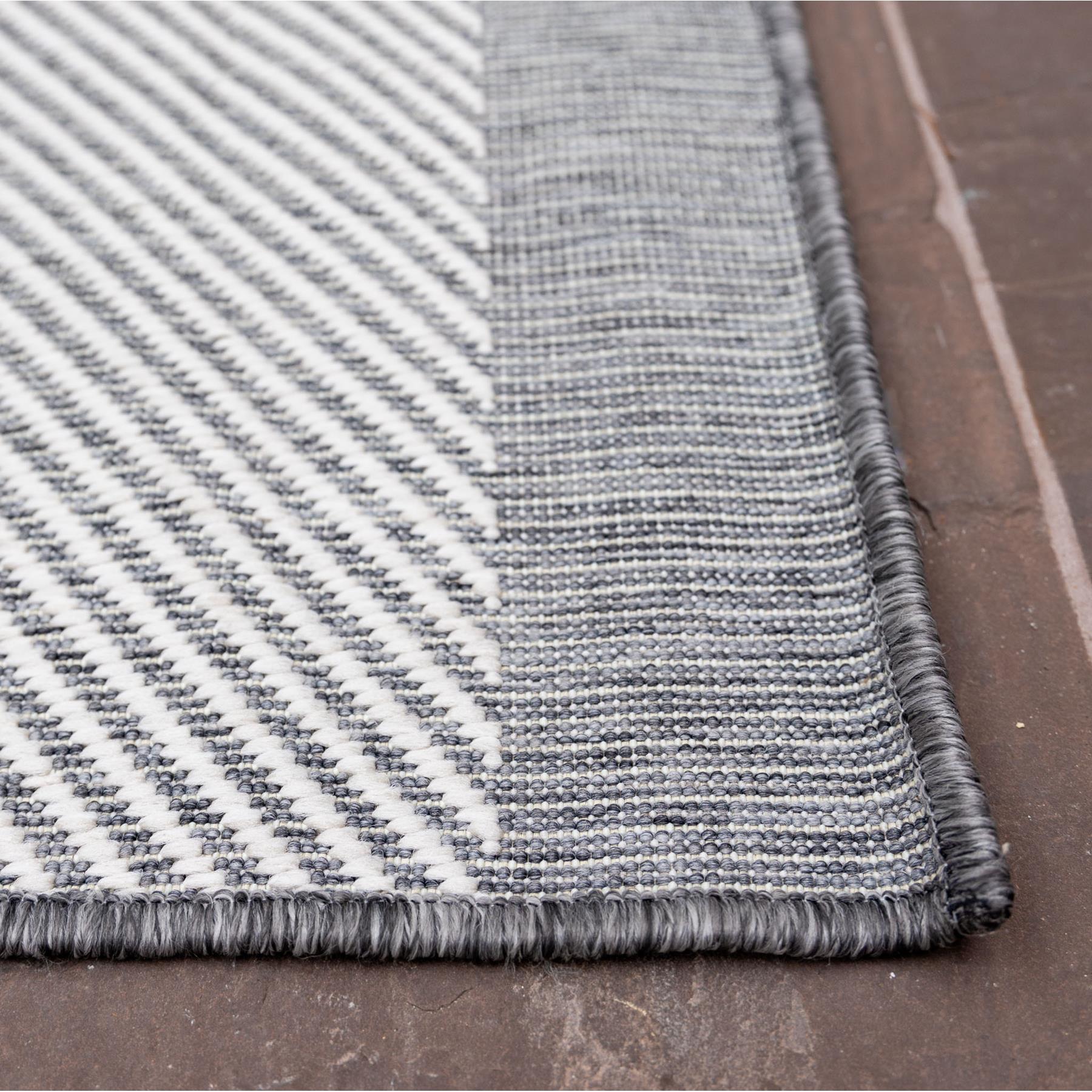 Eva Interior Buitenkleed Border Grijs  200x290cm