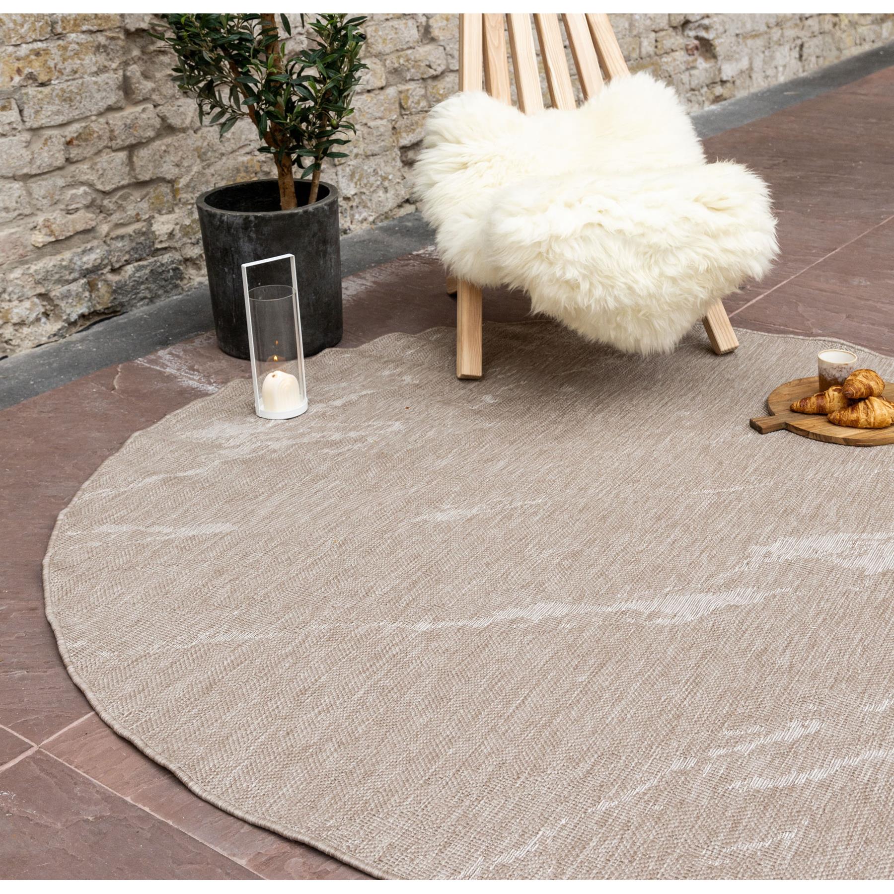 Eva Interior Buitenkleed Marble Naturel Rond 200cm