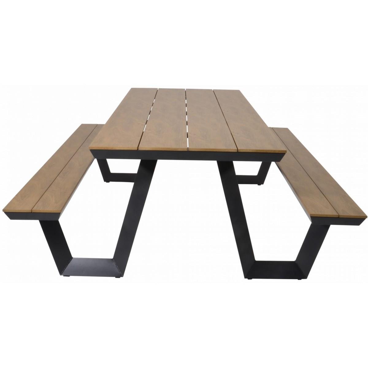 Lesli Living Arezzo picknickset rechthoek polywood teaklook