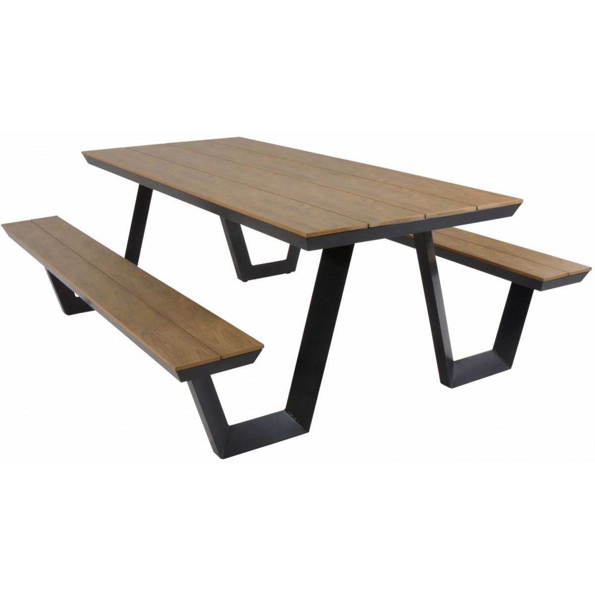 Lesli Living Arezzo picknickset rechthoek polywood teaklook