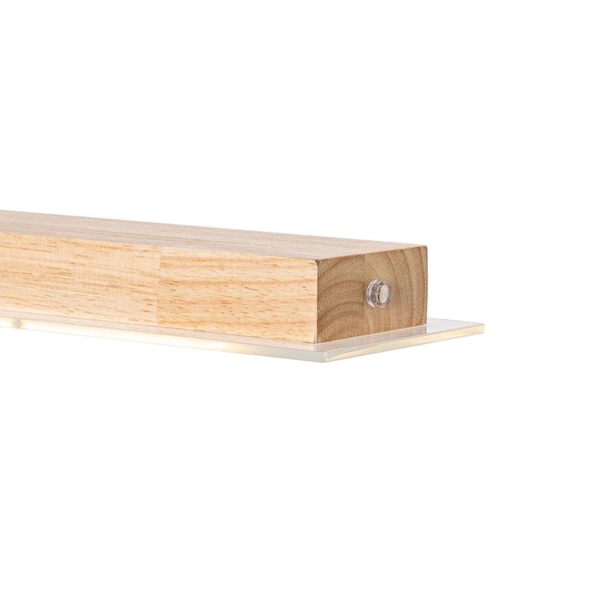 QAZQA Landelijke hanglamp hout incl. LED met touchdimmer - Platina