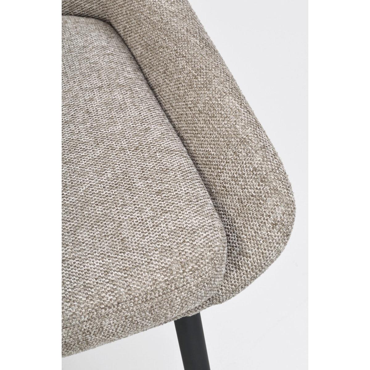 Rowico Home Sierra Eetkamerstoel Beige - Zwarte Poten - Set Van 2
