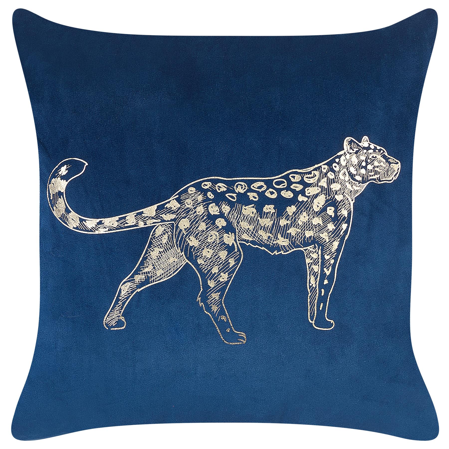 Beliani-MARULA-Sierkussen set van 2-Blauw|Goud-45 x 45 cm-Fluweel