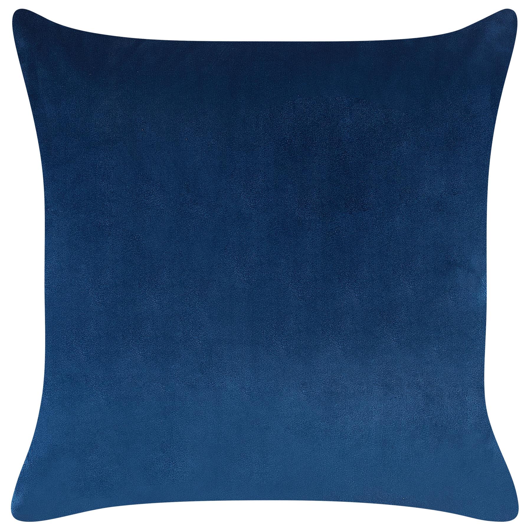 Beliani-MARULA-Sierkussen set van 2-Blauw|Goud-45 x 45 cm-Fluweel