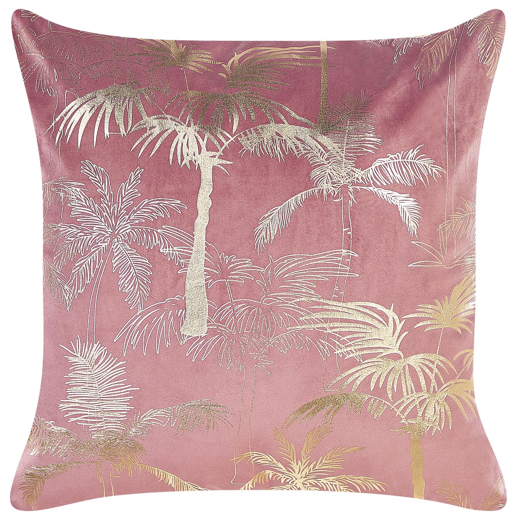 Beliani-CARANDAY-Sierkussen set van 2-Roze-45 x 45 cm-Fluweel