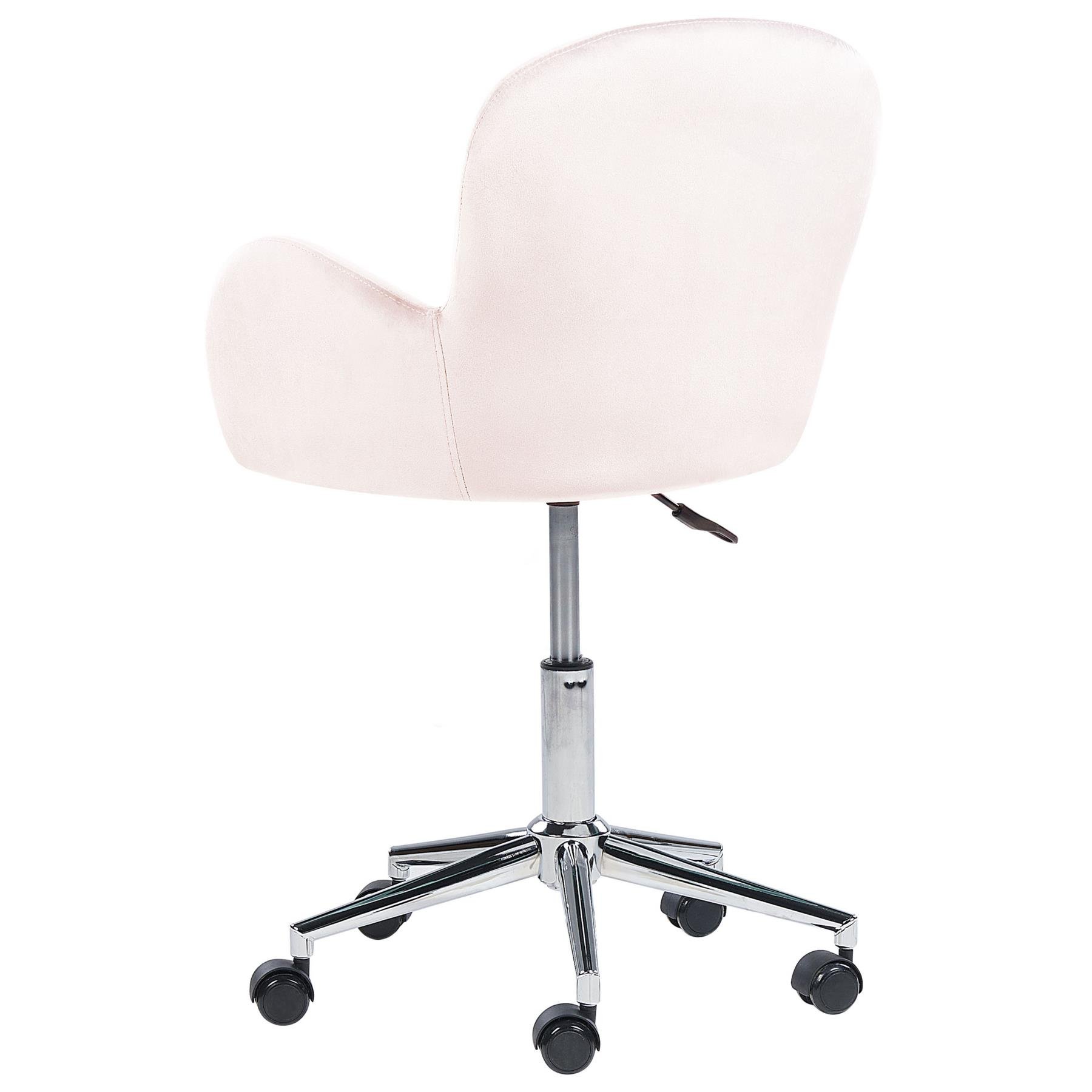 Beliani - PRIDDY - Bureaustoel - Roze - Fluweel