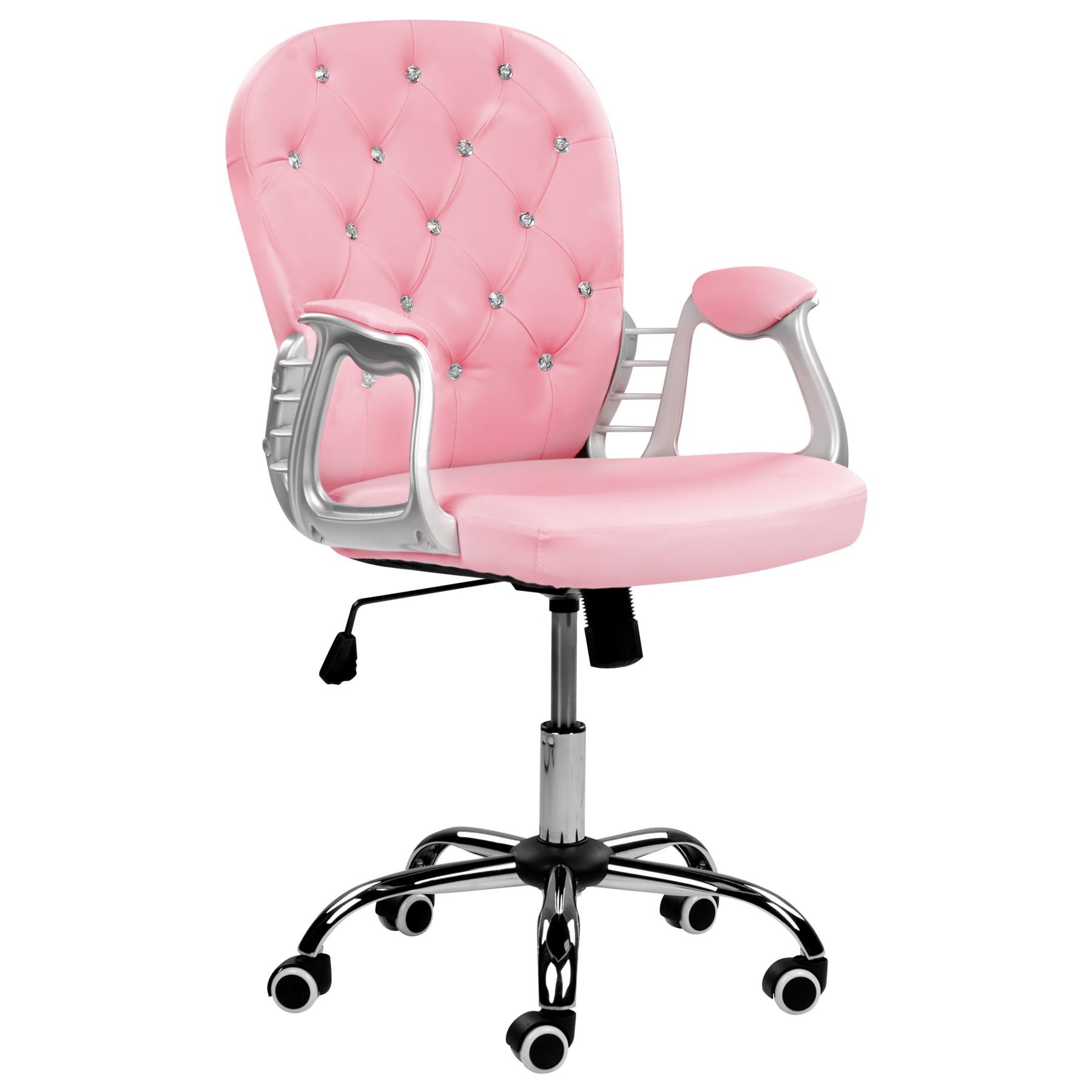 Beliani - PRINCESS - Bureaustoel - Roze|Kristal - Kunstleer