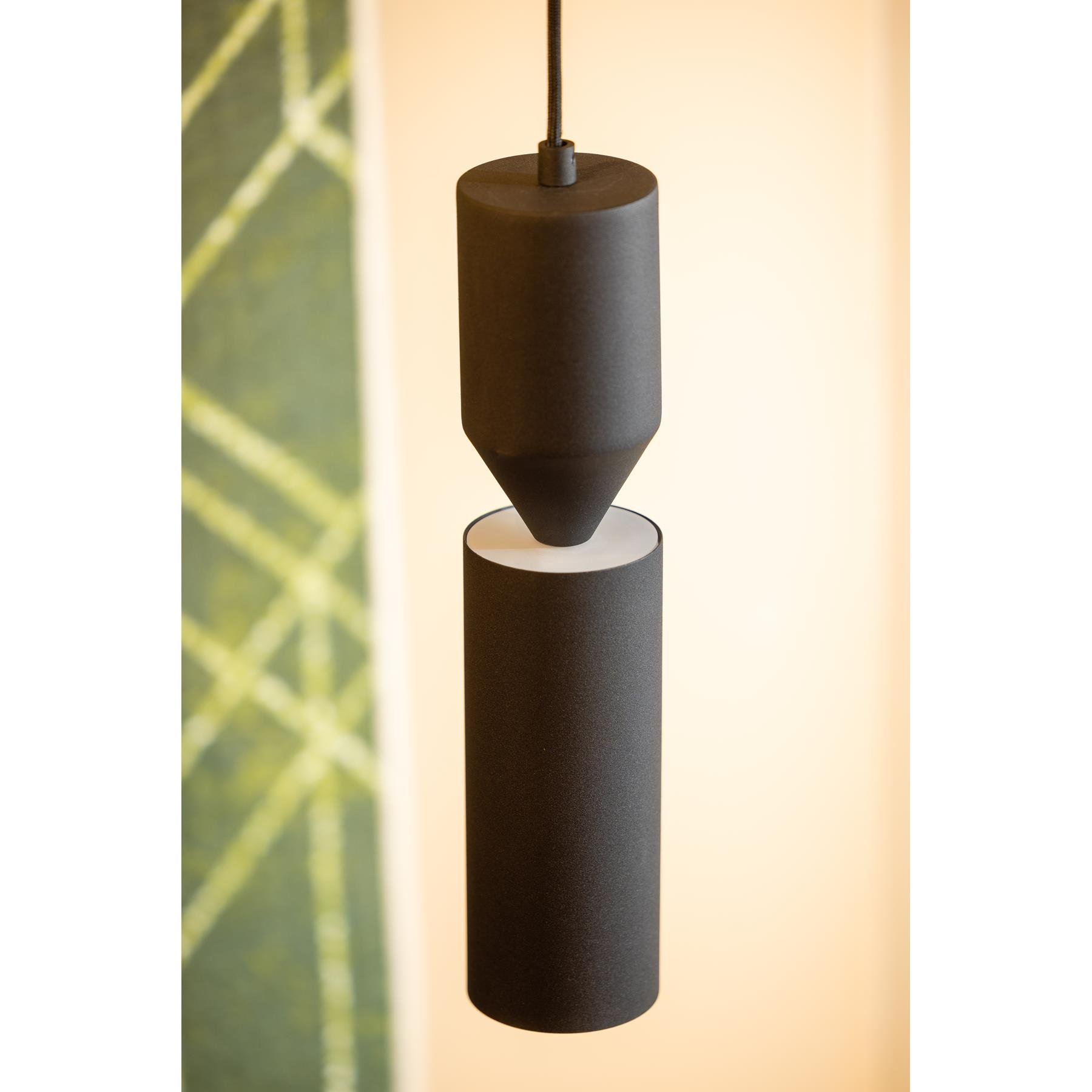 ETH Pencil Hanglamp zwart 2xGU10 ex.bulb H35cm + 200cm kabel