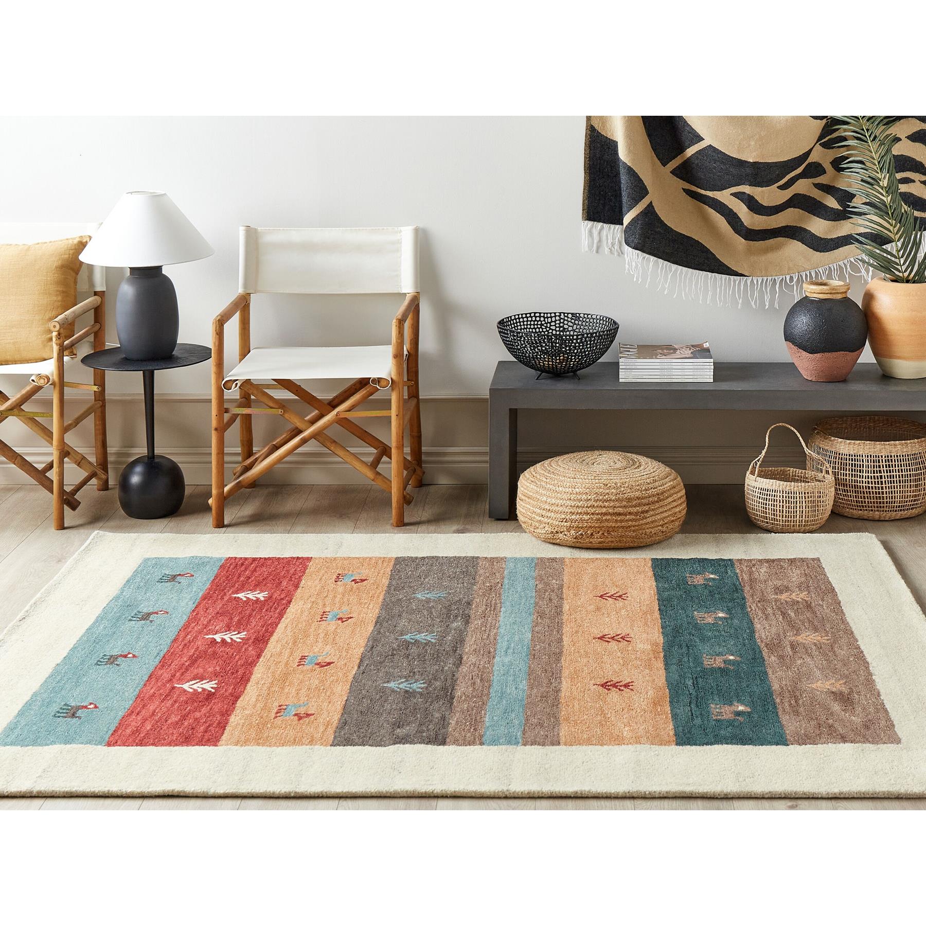 Beliani-SARILAR-Modern vloerkleed-Multicolor-160 x 230 cm-Wol