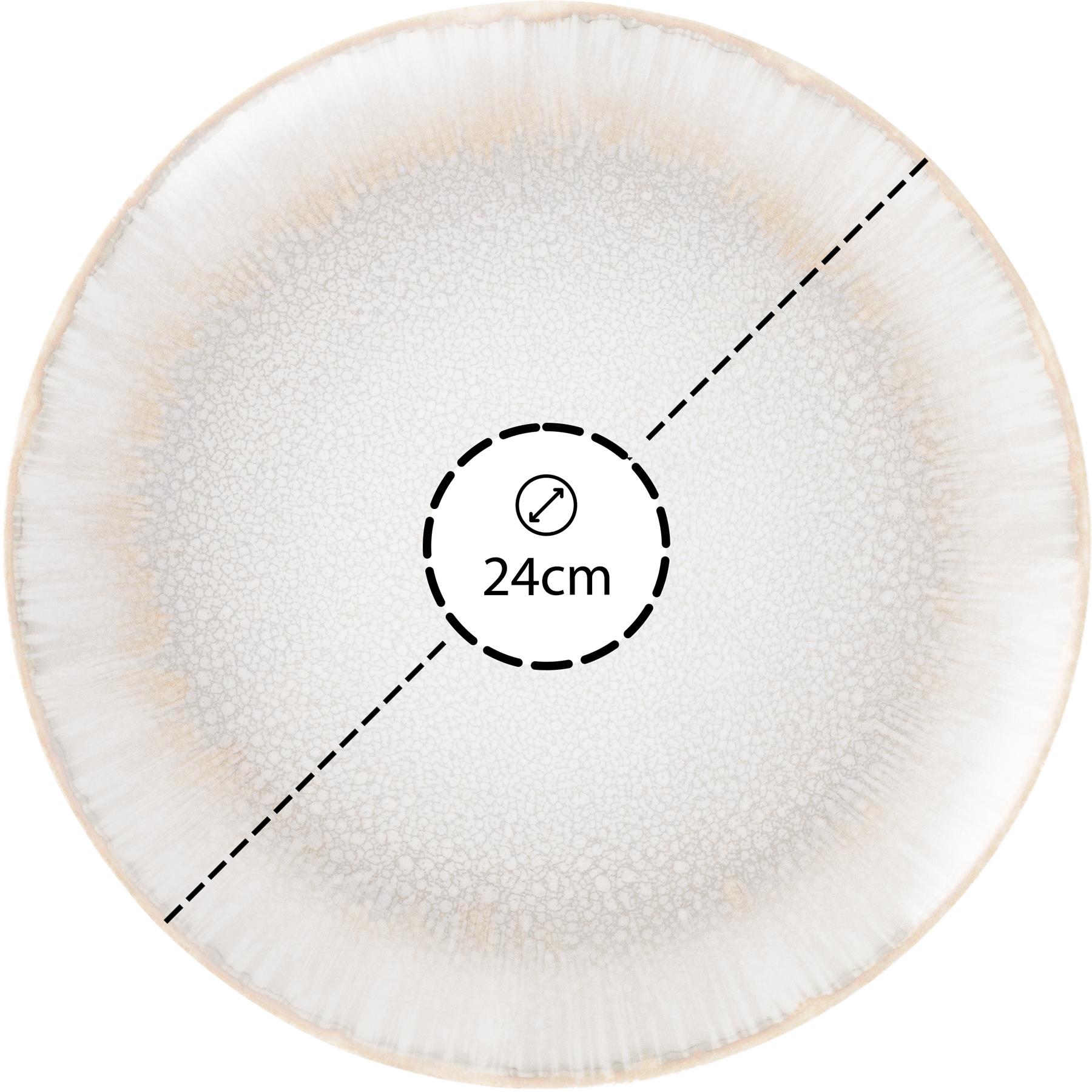 Hazel & Bos Juntos Blanco Artico ontbijtbord - 24cm - 6 st - porselein