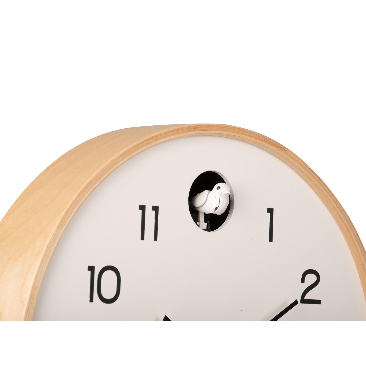 Karlsson - Wall clock Natural Cuckoo birch wood white