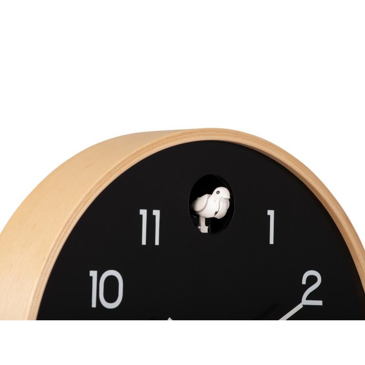 Karlsson - Wall clock Natural Cuckoo birch wood black