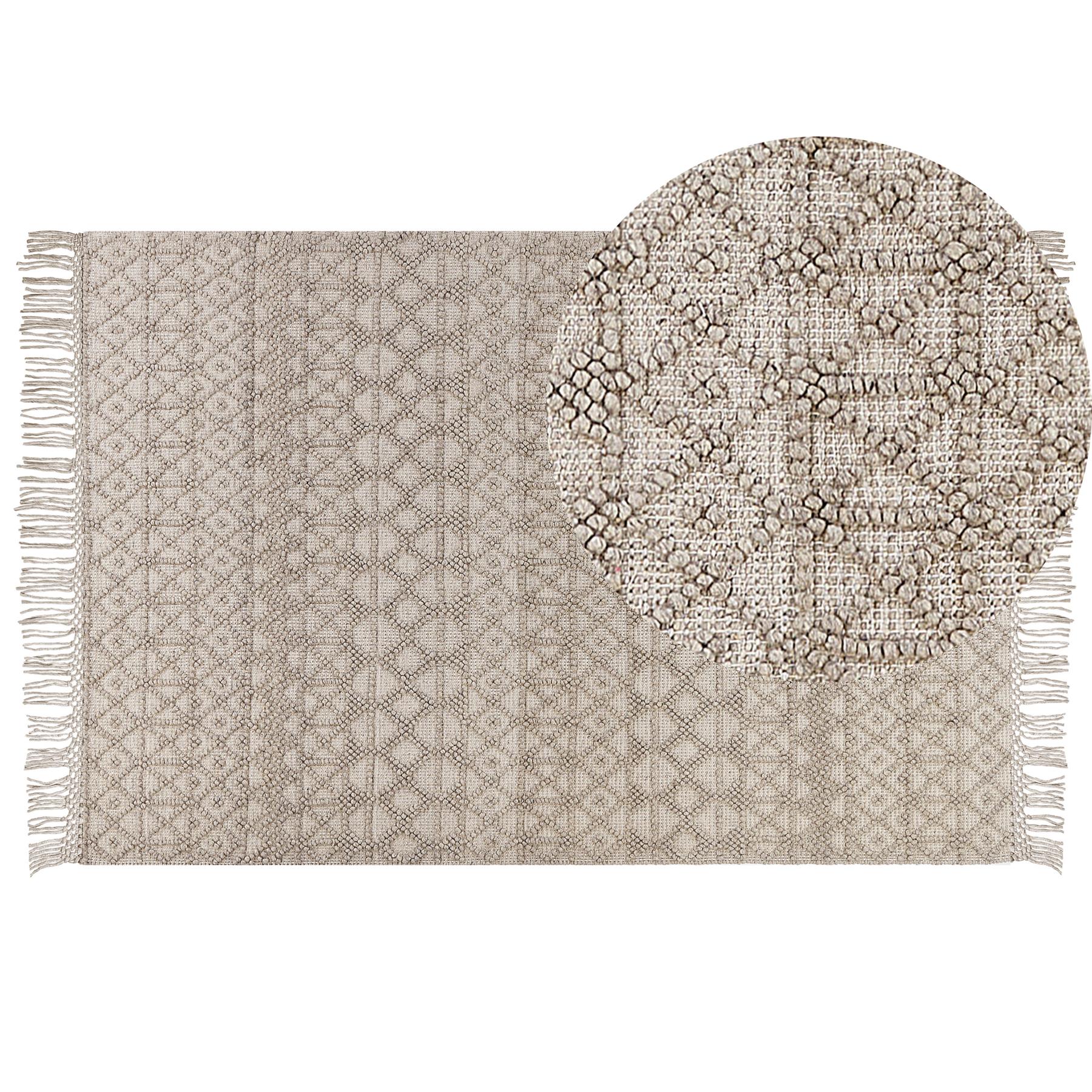 Beliani - ALUCRA - Modern vloerkleed - Zandbeige - 200 x 300 cm - Wol