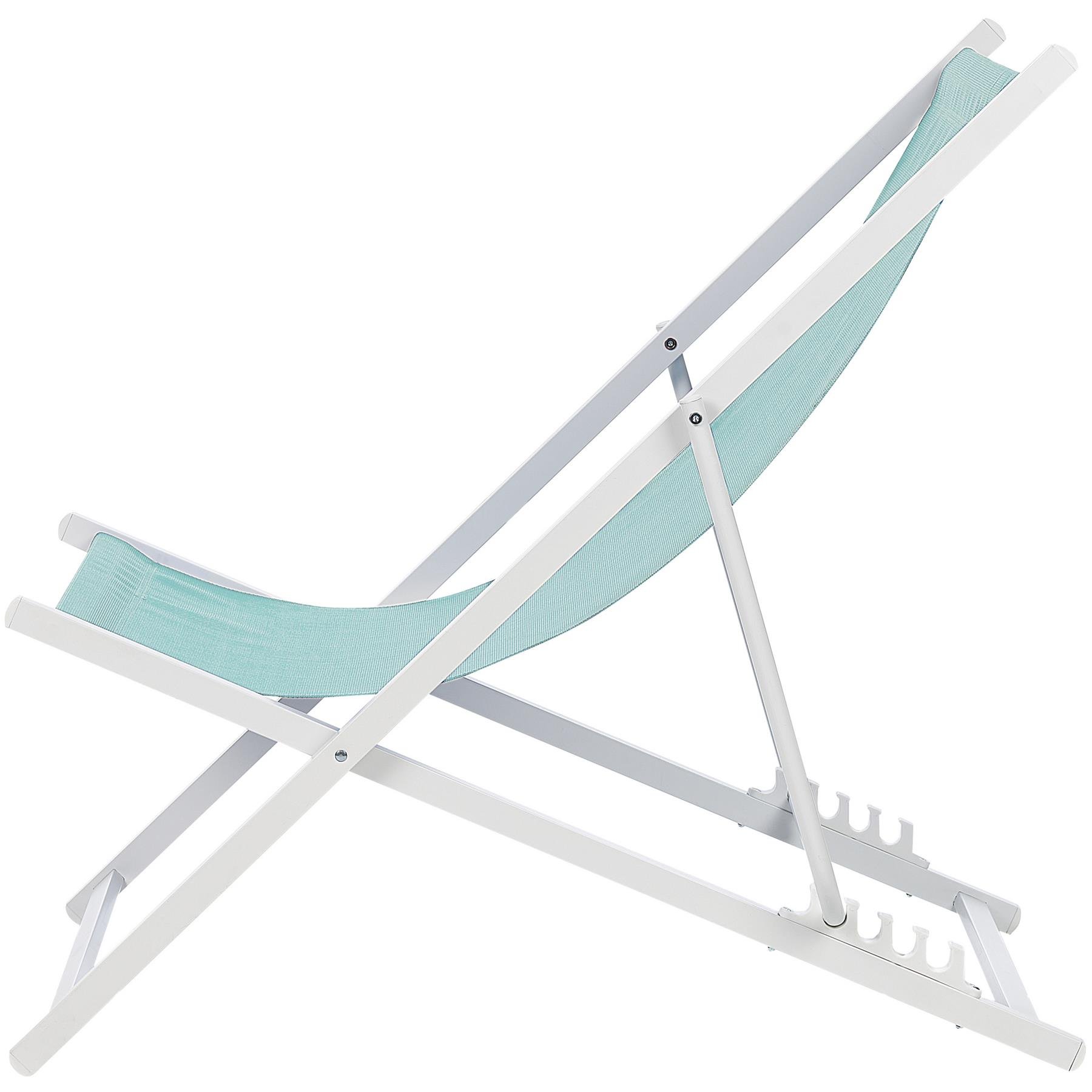 Beliani - LOCRI II - Ligstoel - Blauw|Wit - Synthetisch materiaal