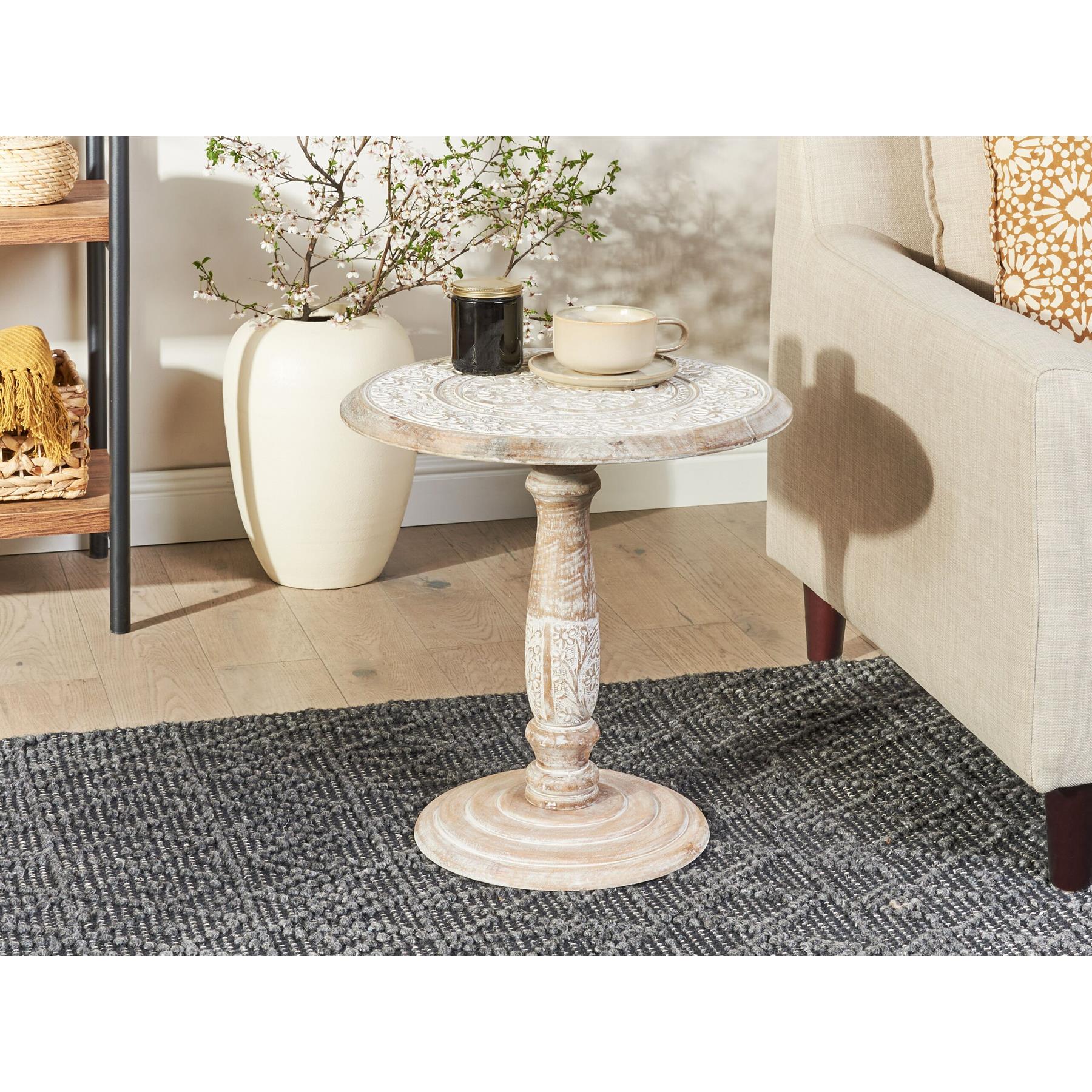 Beliani - JAMBIA - Bijzettafel - Lichte houtkleur - Mangohout