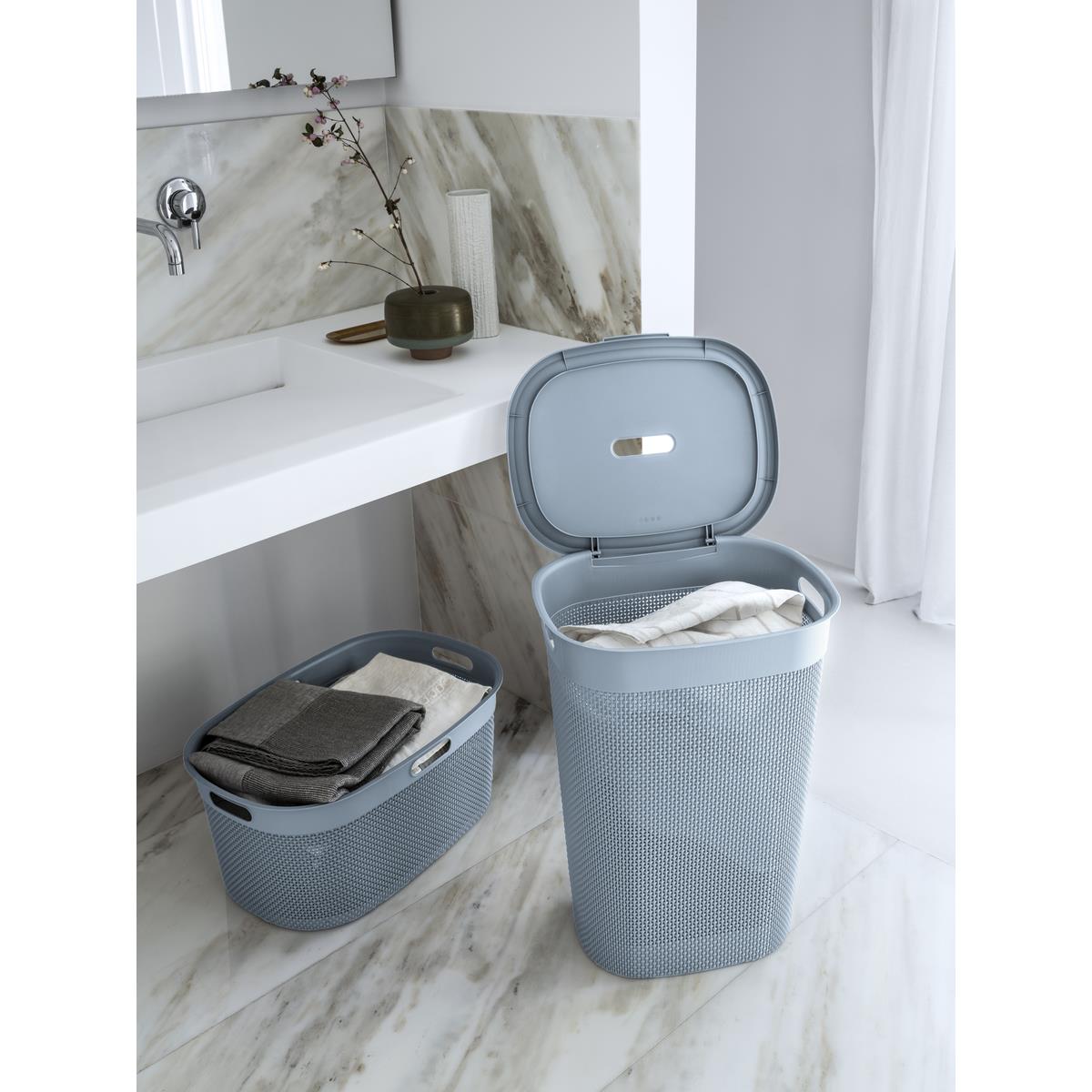 Curver Filo Wasmand met deksel 55L - 2 stuks - Blauw|Grijs