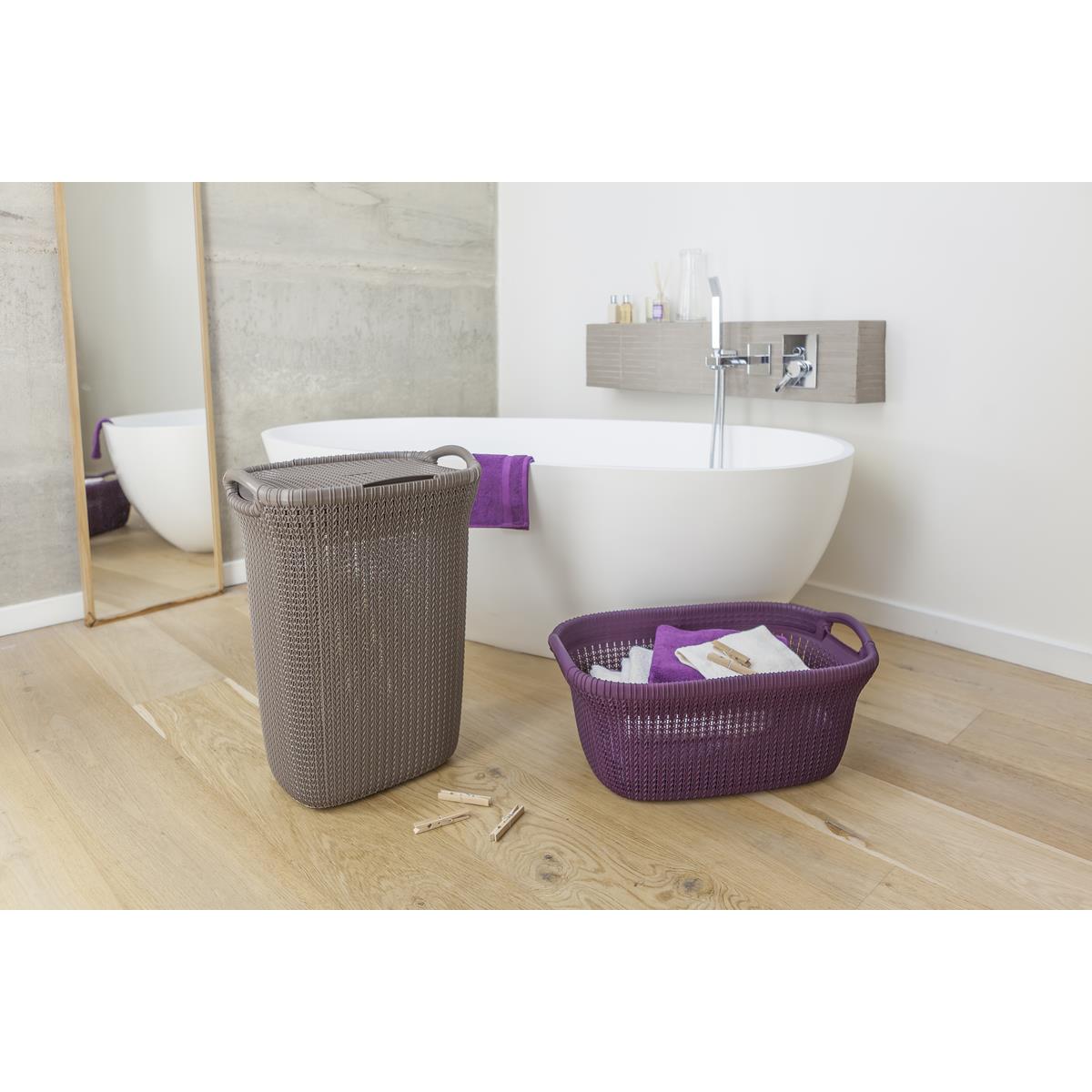 Curver Knit Wasmand met deksel - 57 l - set van 2 - Bruin