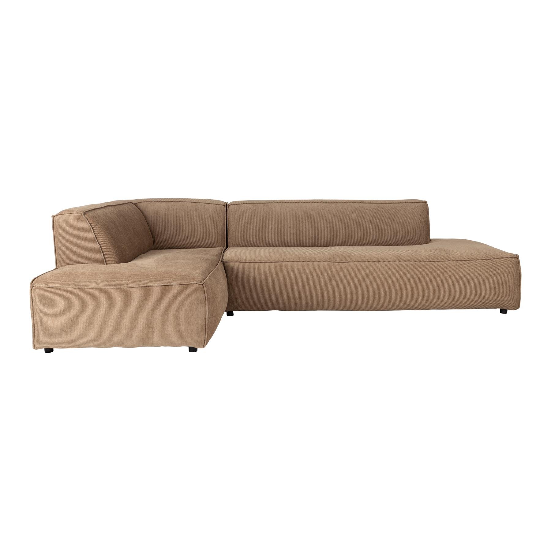 Zuiver Fat Freddy Rib Hoekbank Links - Caramel
