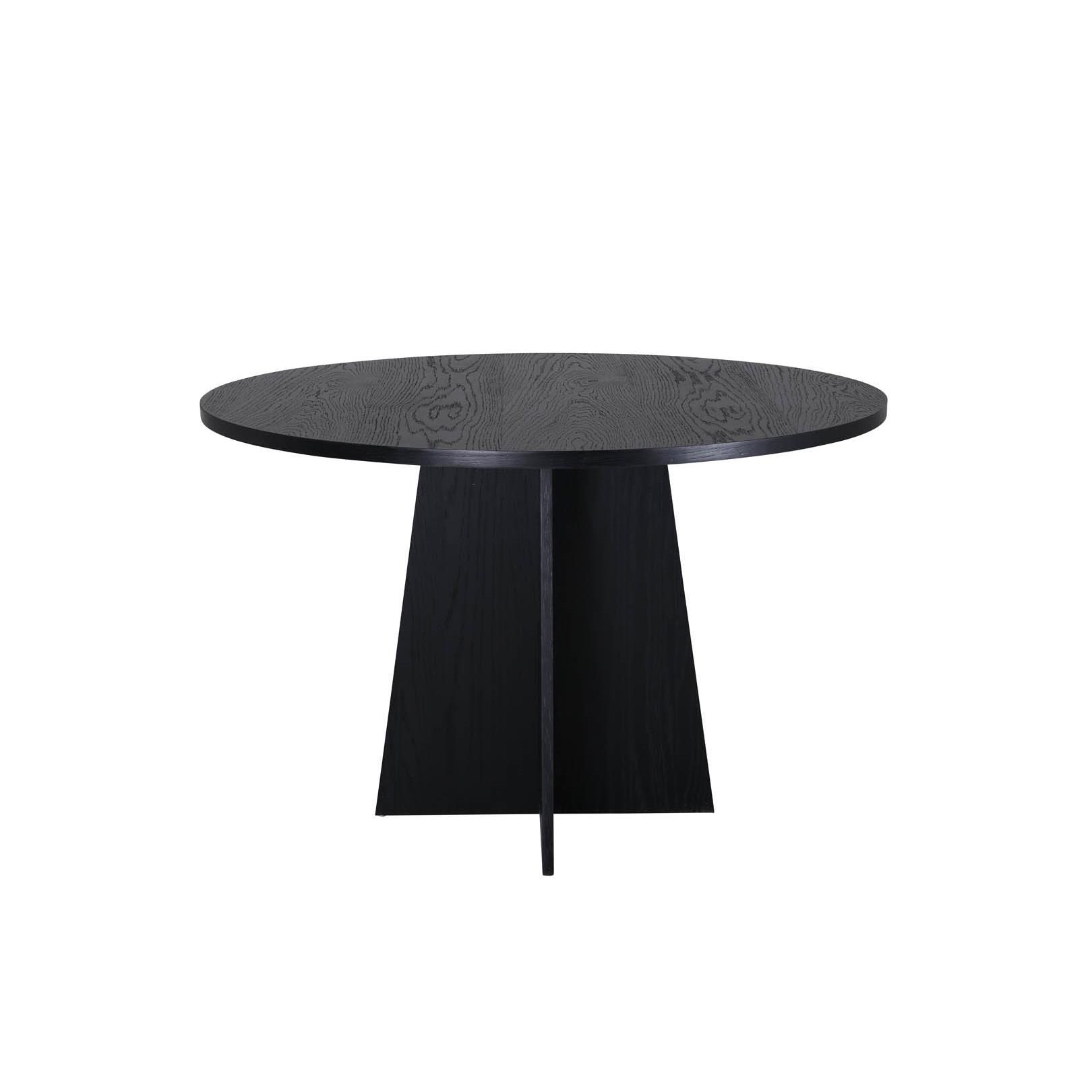 Hioshop Bootcut eetkamertafel Ø110cm zwart.