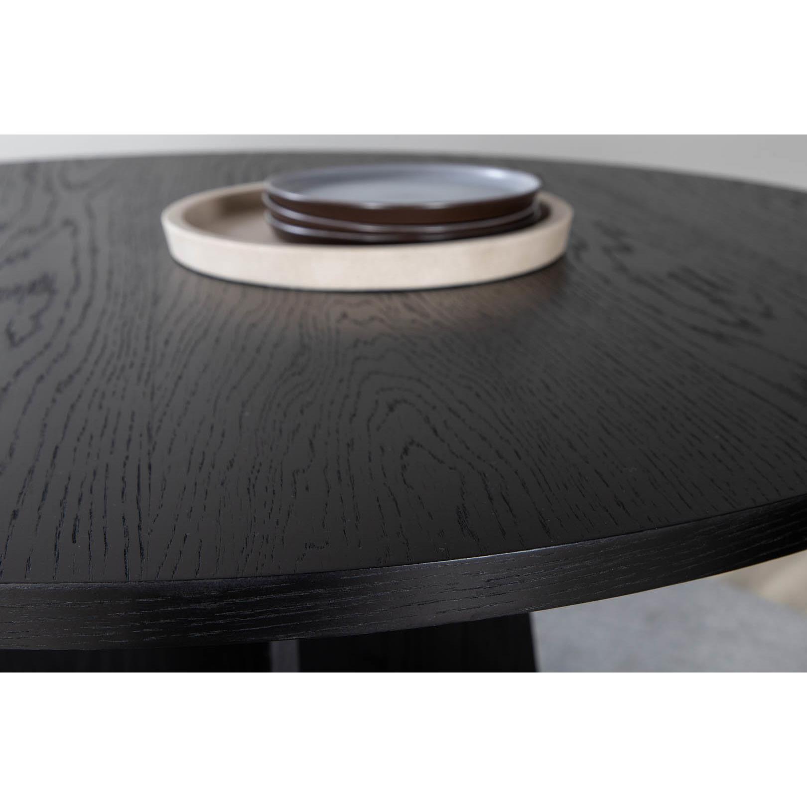 Hioshop Bootcut eetkamertafel Ø110cm zwart.
