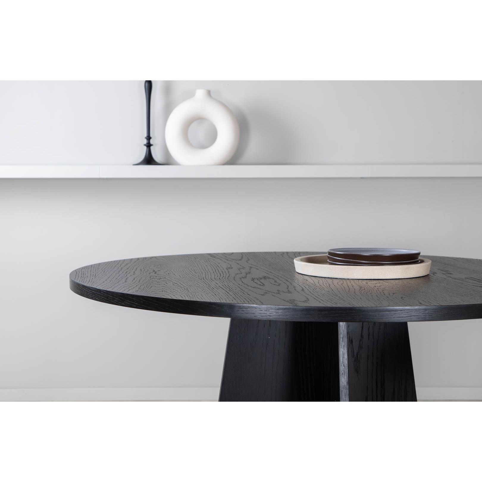 Hioshop Bootcut eetkamertafel Ø110cm zwart.