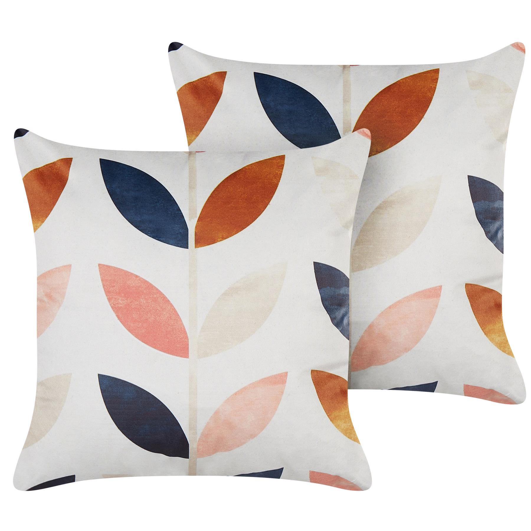 Beliani-QUINOA-Sierkussen set van 2-Multicolor-45 x 45 cm-Fluweel