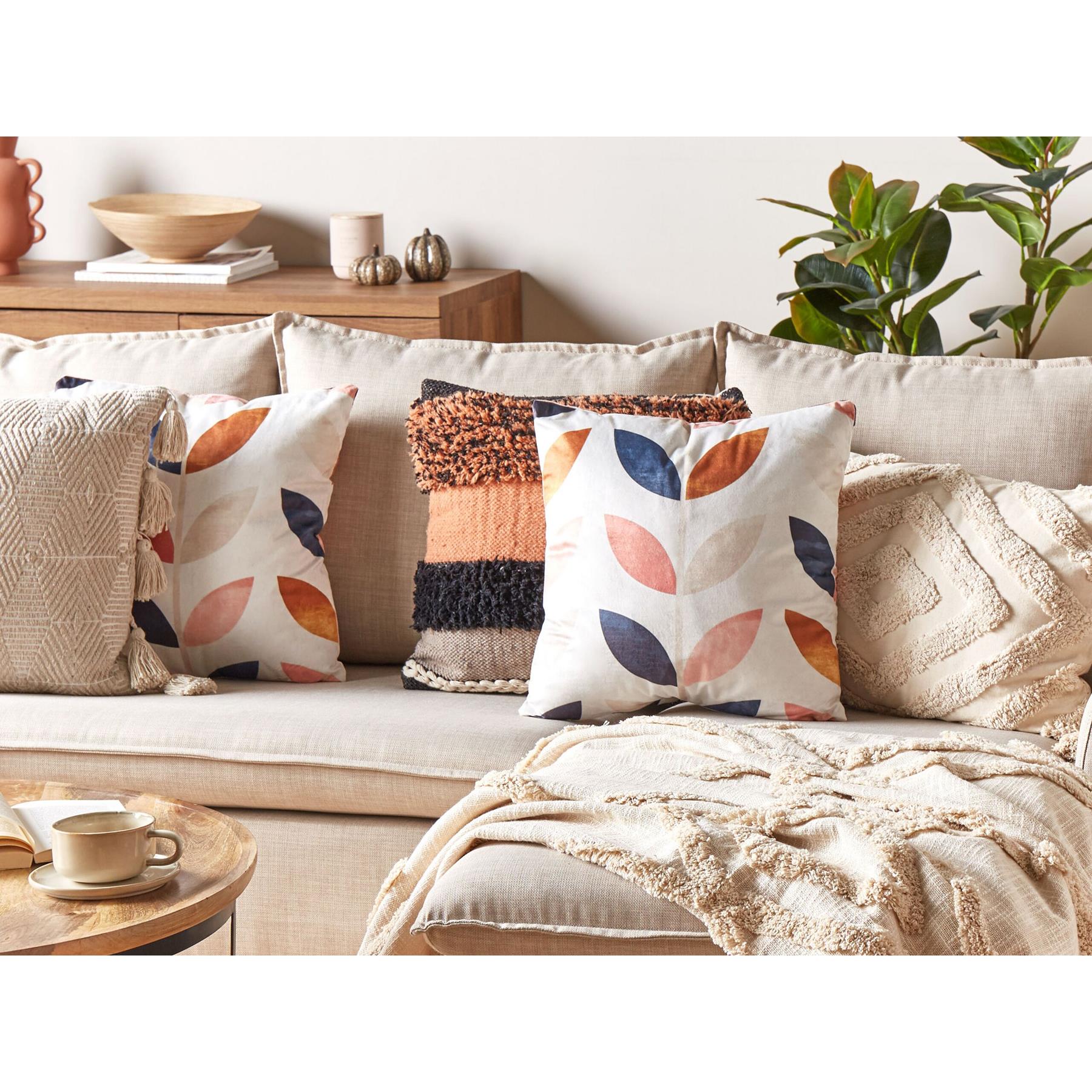 Beliani-QUINOA-Sierkussen set van 2-Multicolor-45 x 45 cm-Fluweel