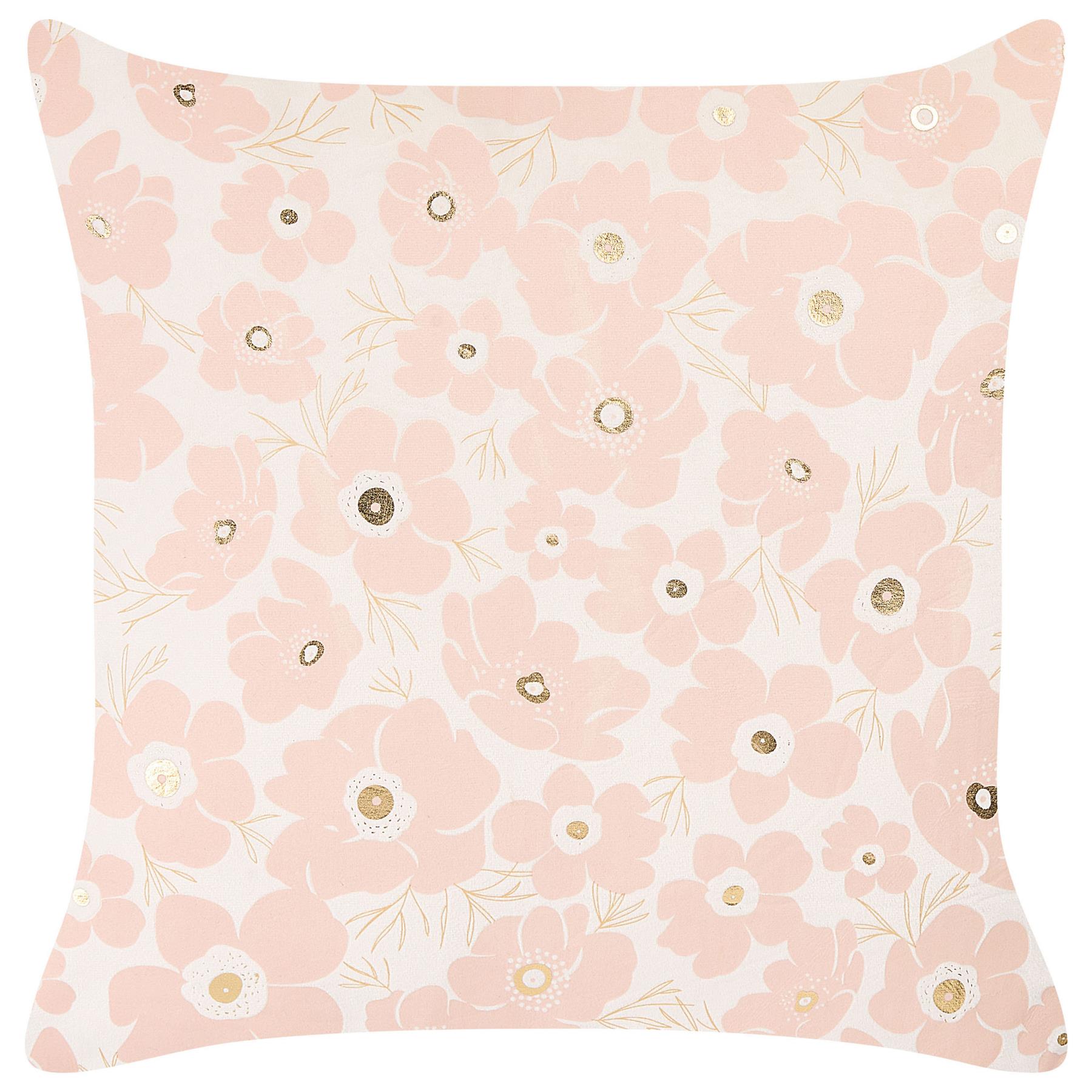 Beliani-TRITELEIA-Sierkussen set van 2-Roze-45 x 45 cm-Fluweel