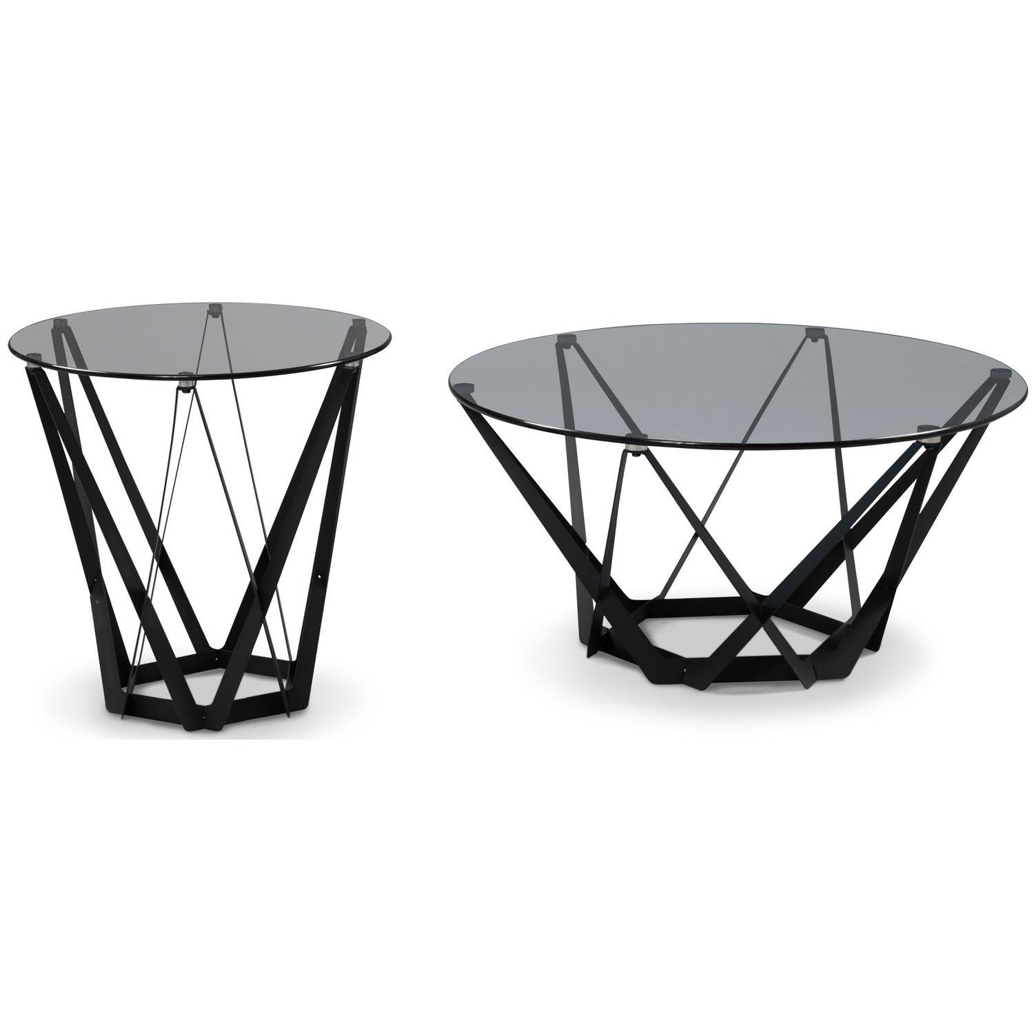 M2 Kollektion Mia Salontafel Tweedekans Glas Ø80 cm