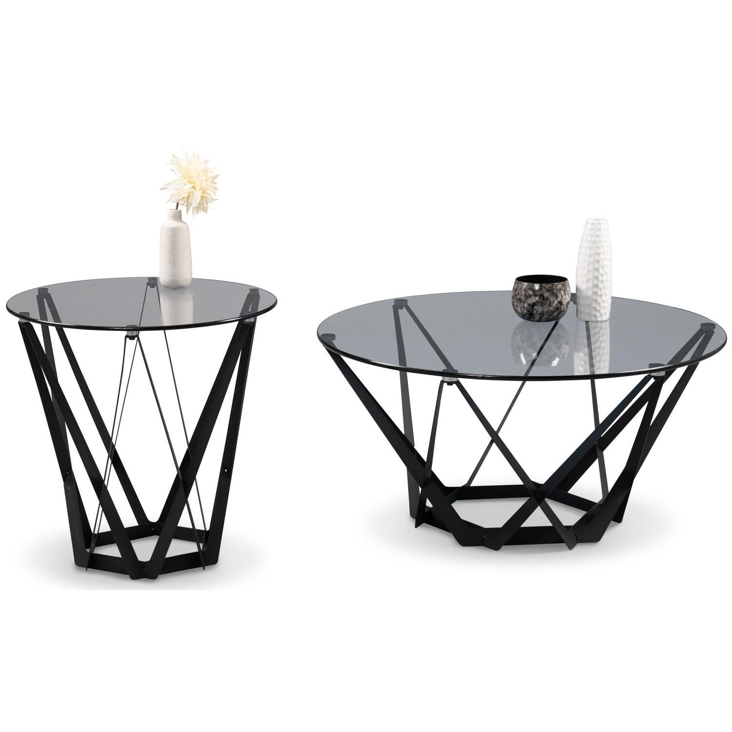 M2 Kollektion Mia Salontafel Tweedekans Glas Ø80 cm