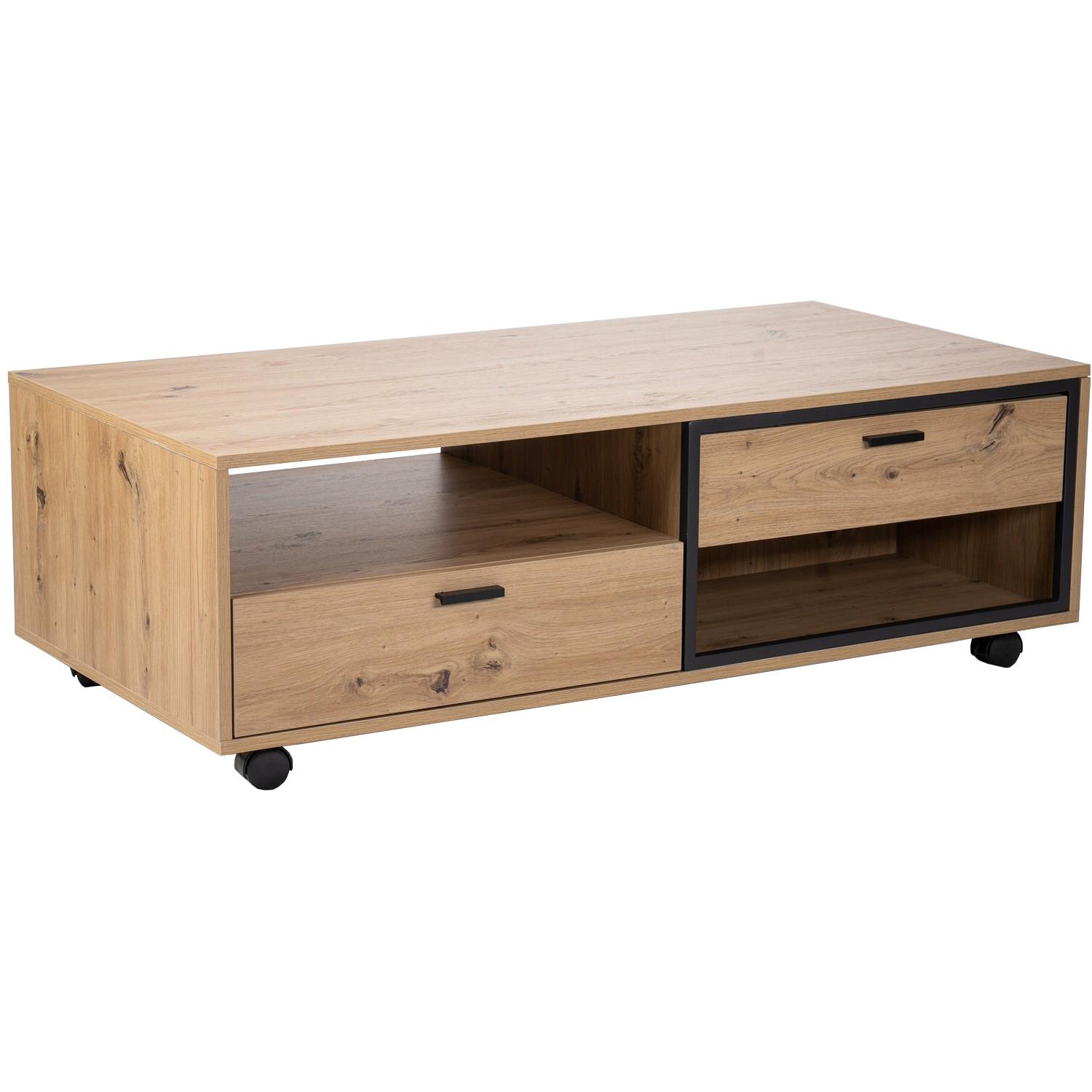 M2 Kollektion Couchtisch Macau 2 - Moderner Tisch Mit Rollen