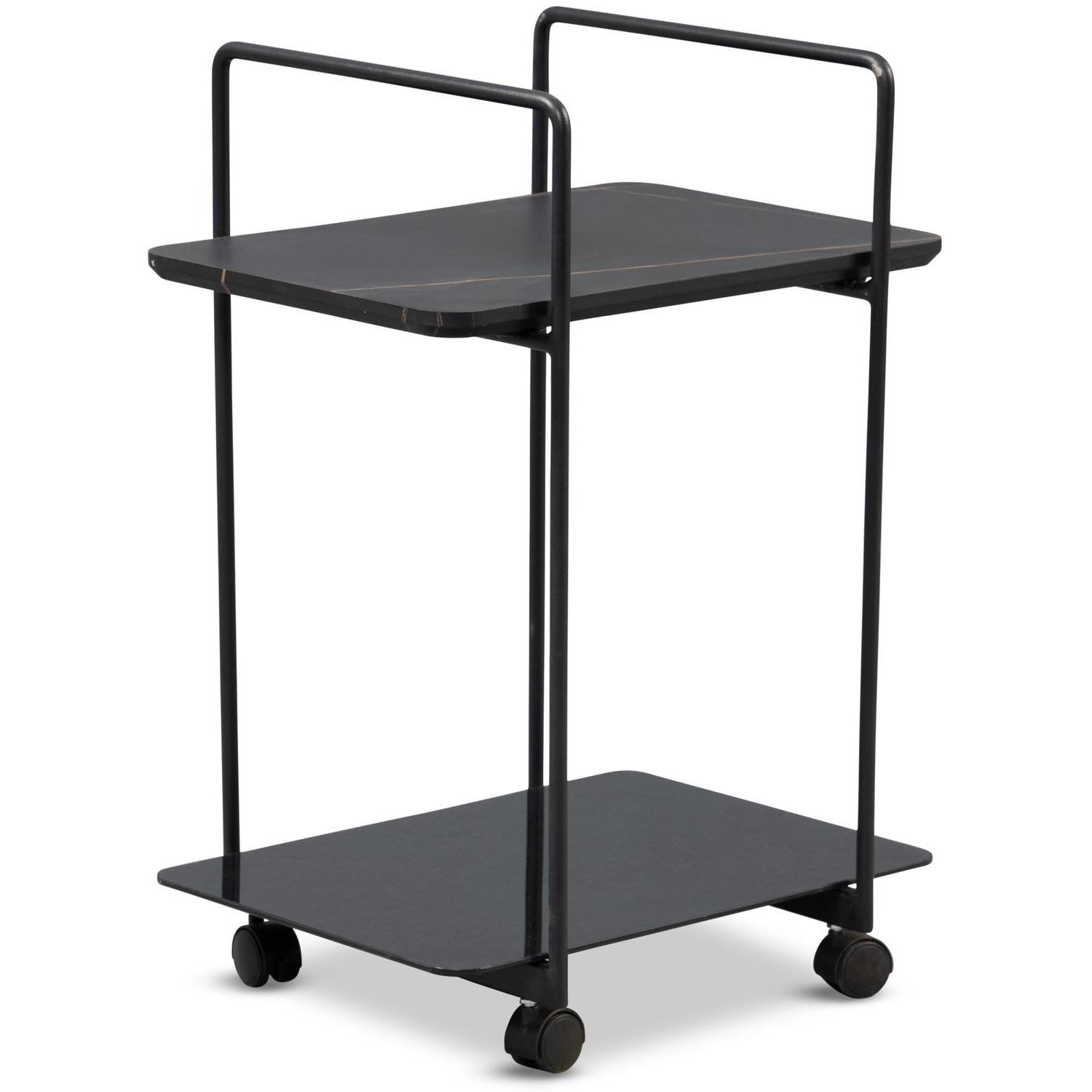 M2 Kollektion Doppio Marmerlook Zwart Bijzettafel
