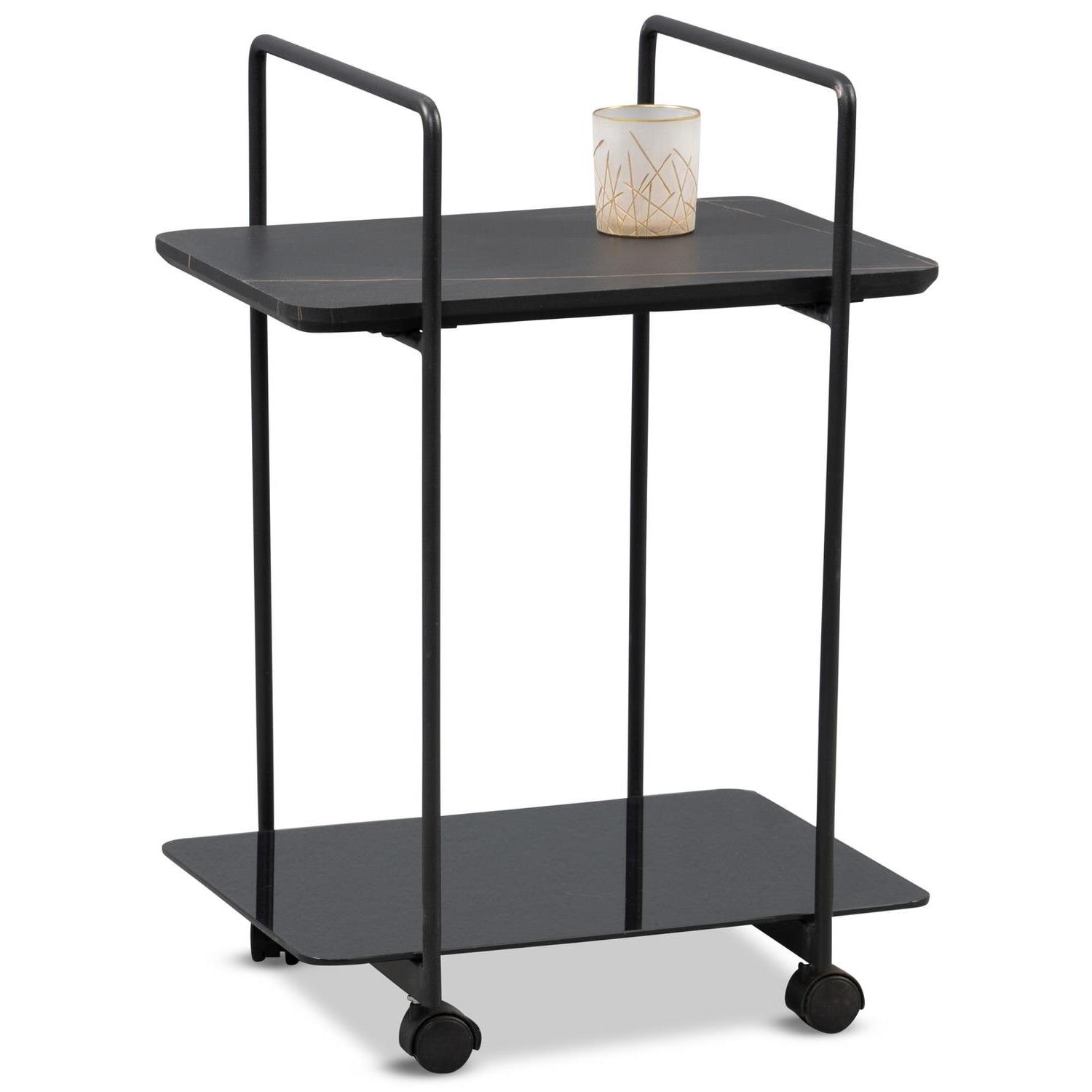 M2 Kollektion Doppio Marmerlook Zwart Bijzettafel