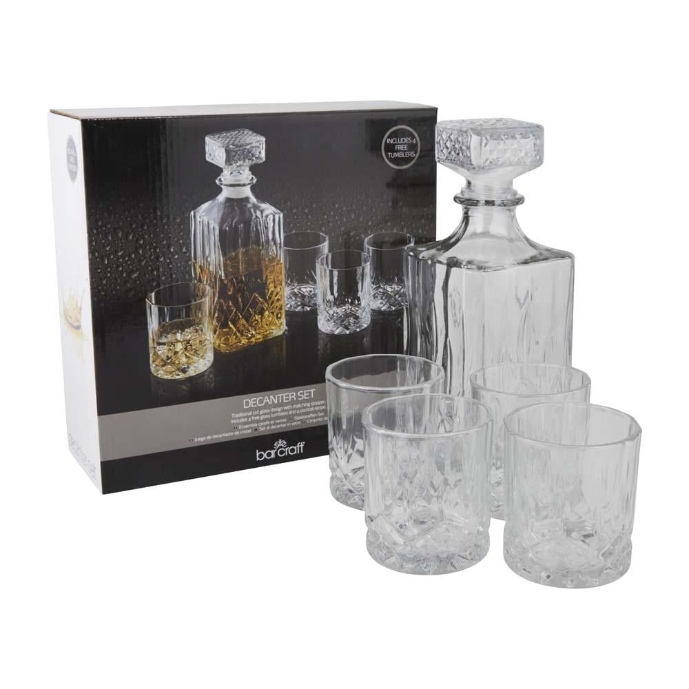 BarCraft - Whiskey Set - Decanteerset - Karaf met glazen - Geslepen Gl