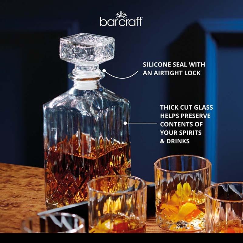 BarCraft - Whiskey Set - Decanteerset - Karaf met glazen - Geslepen Gl