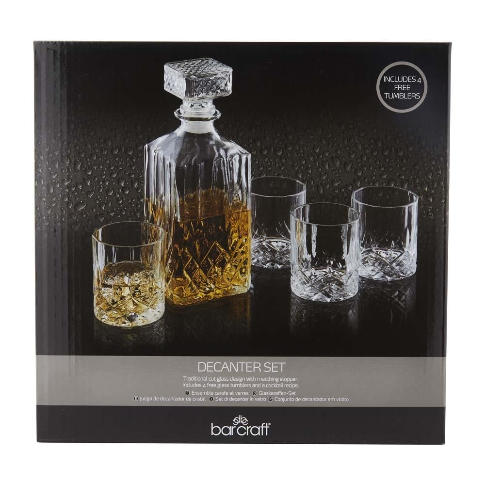 BarCraft - Whiskey Set - Decanteerset - Karaf met glazen - Geslepen Gl