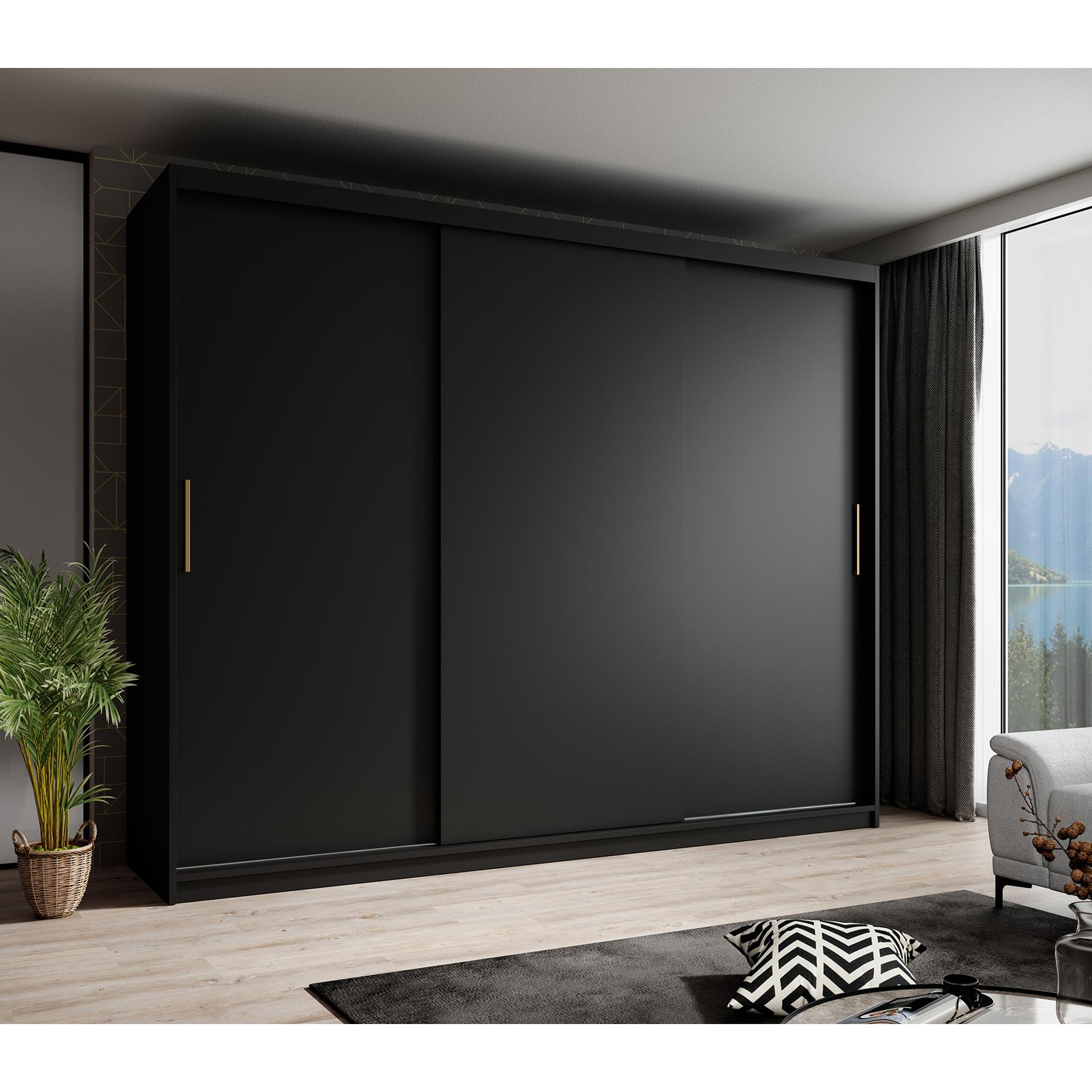 Meubella Kledingkast Mandalin - Zwart - 250 cm