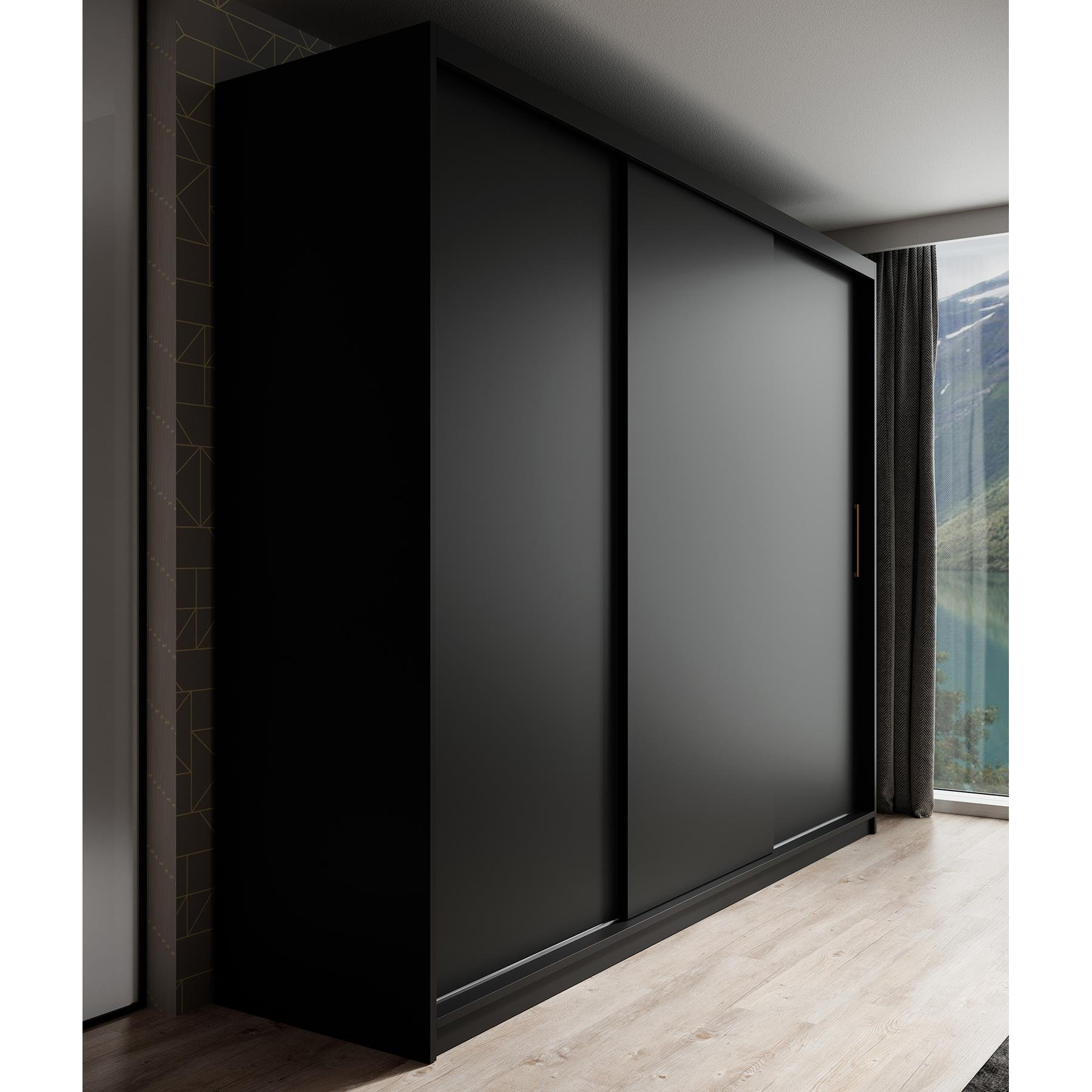 Meubella Kledingkast Mandalin - Zwart - 250 cm